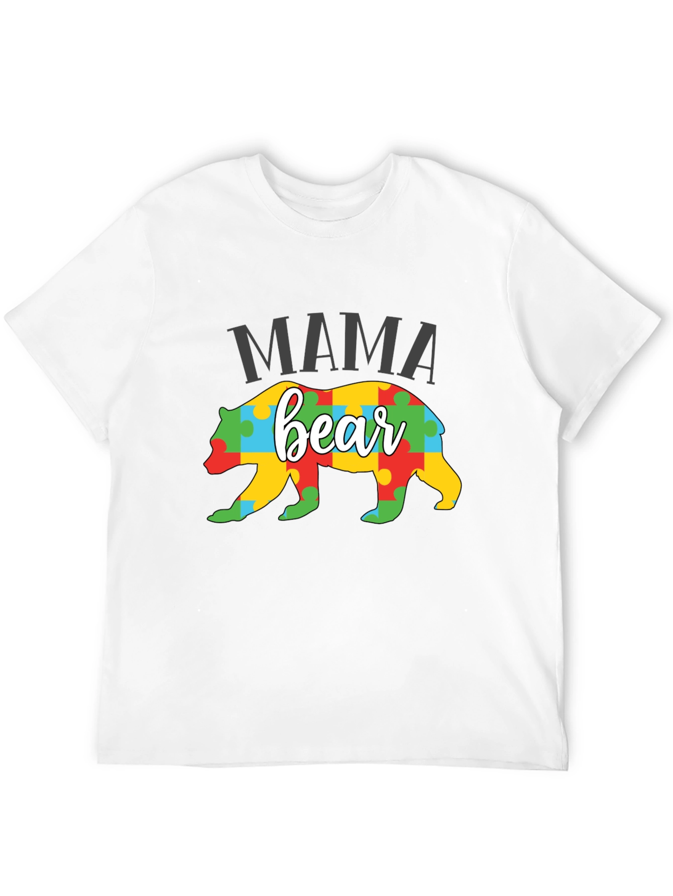 Mama Bear Puzzle Piece Autism Awareness T-Shirt