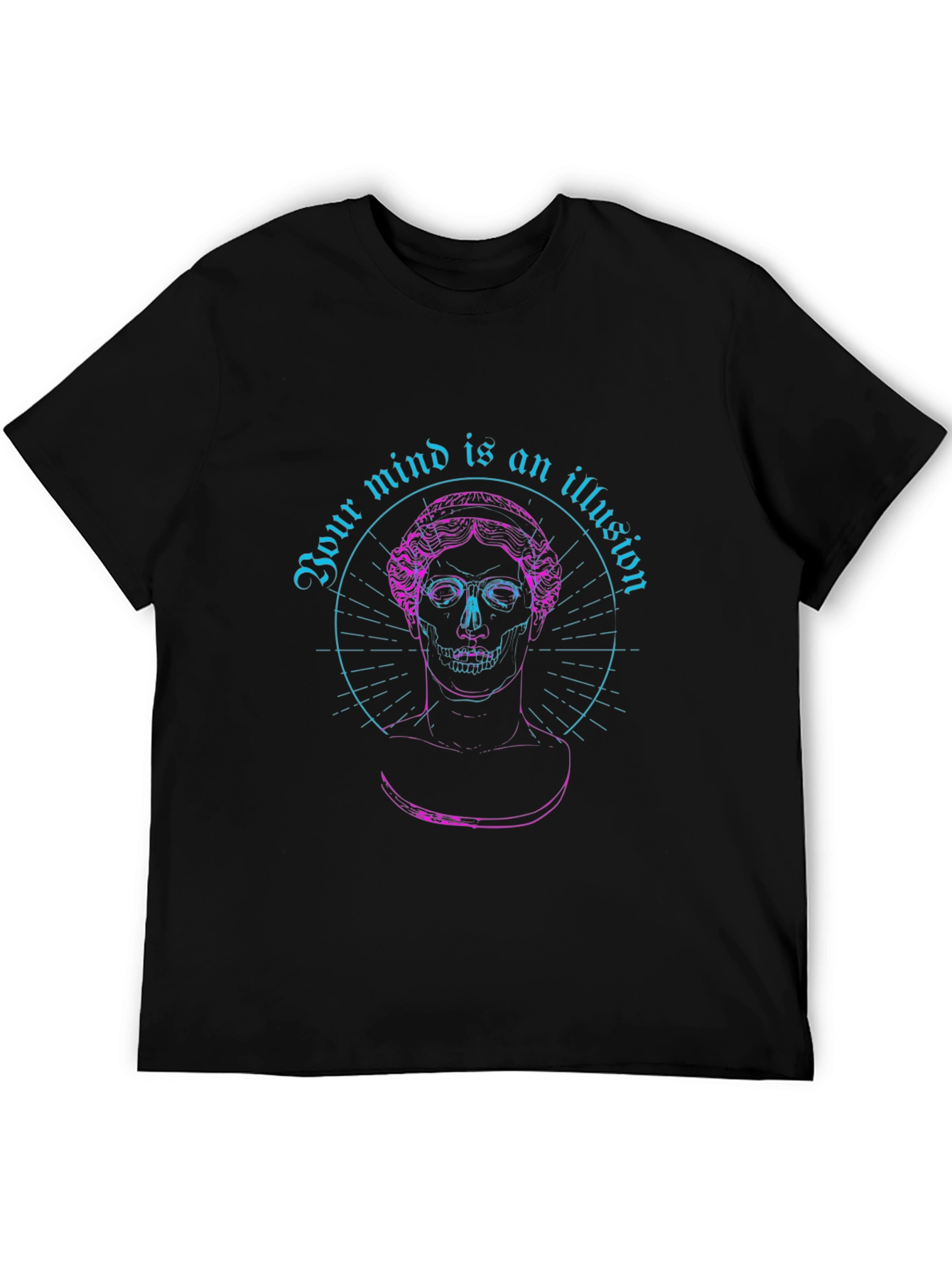 Illusion Mind Graphic T-Shirt - Skull Statue Art