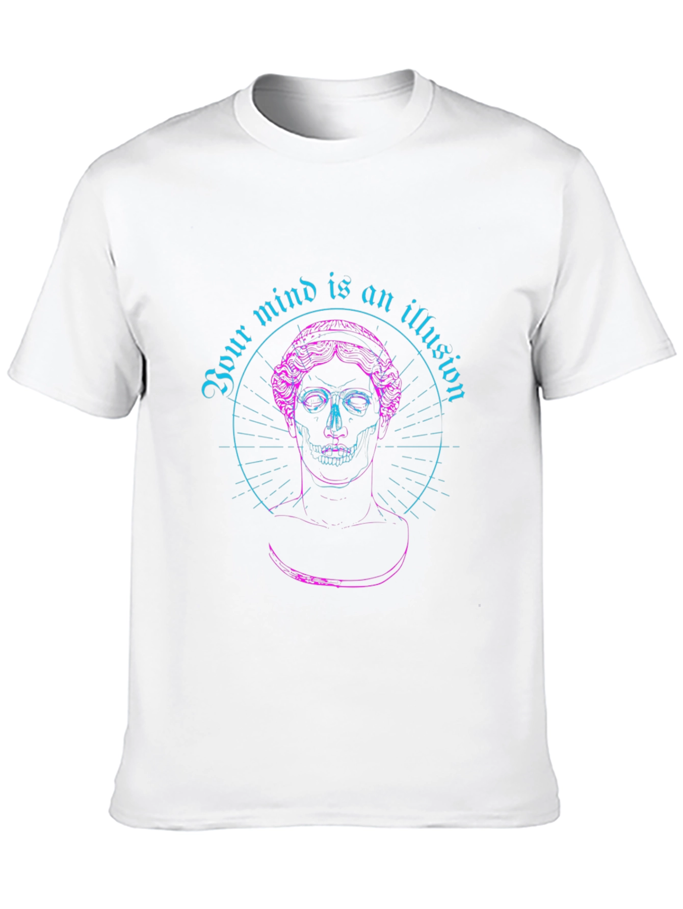 Illusion Mind Graphic T-Shirt - Skull Statue Art