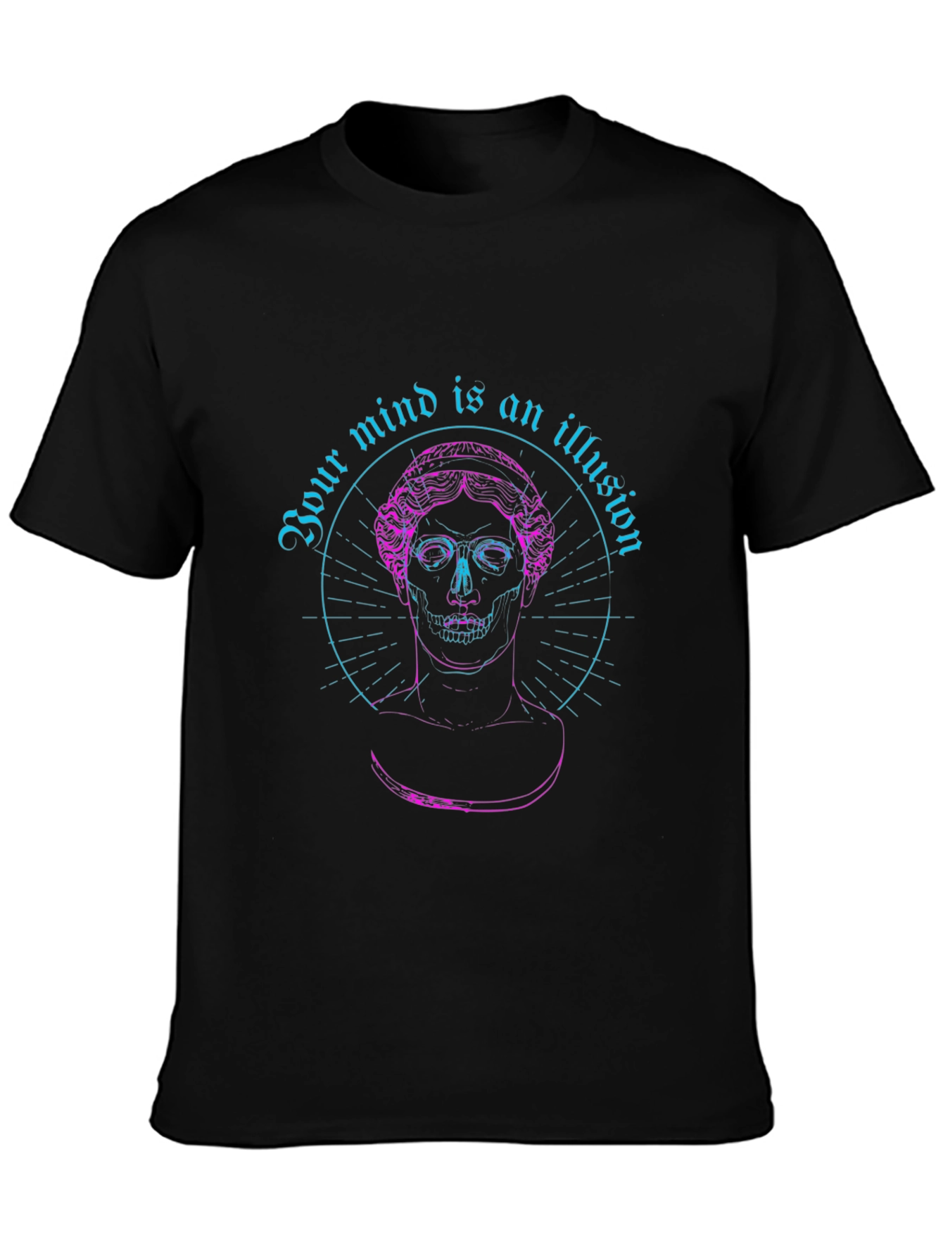 Illusion Mind Graphic T-Shirt - Skull Statue Art