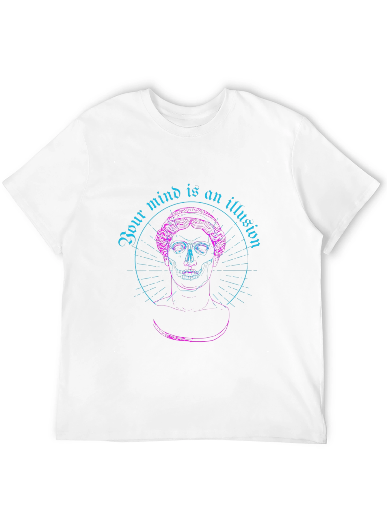 Illusion Mind Graphic T-Shirt - Skull Statue Art
