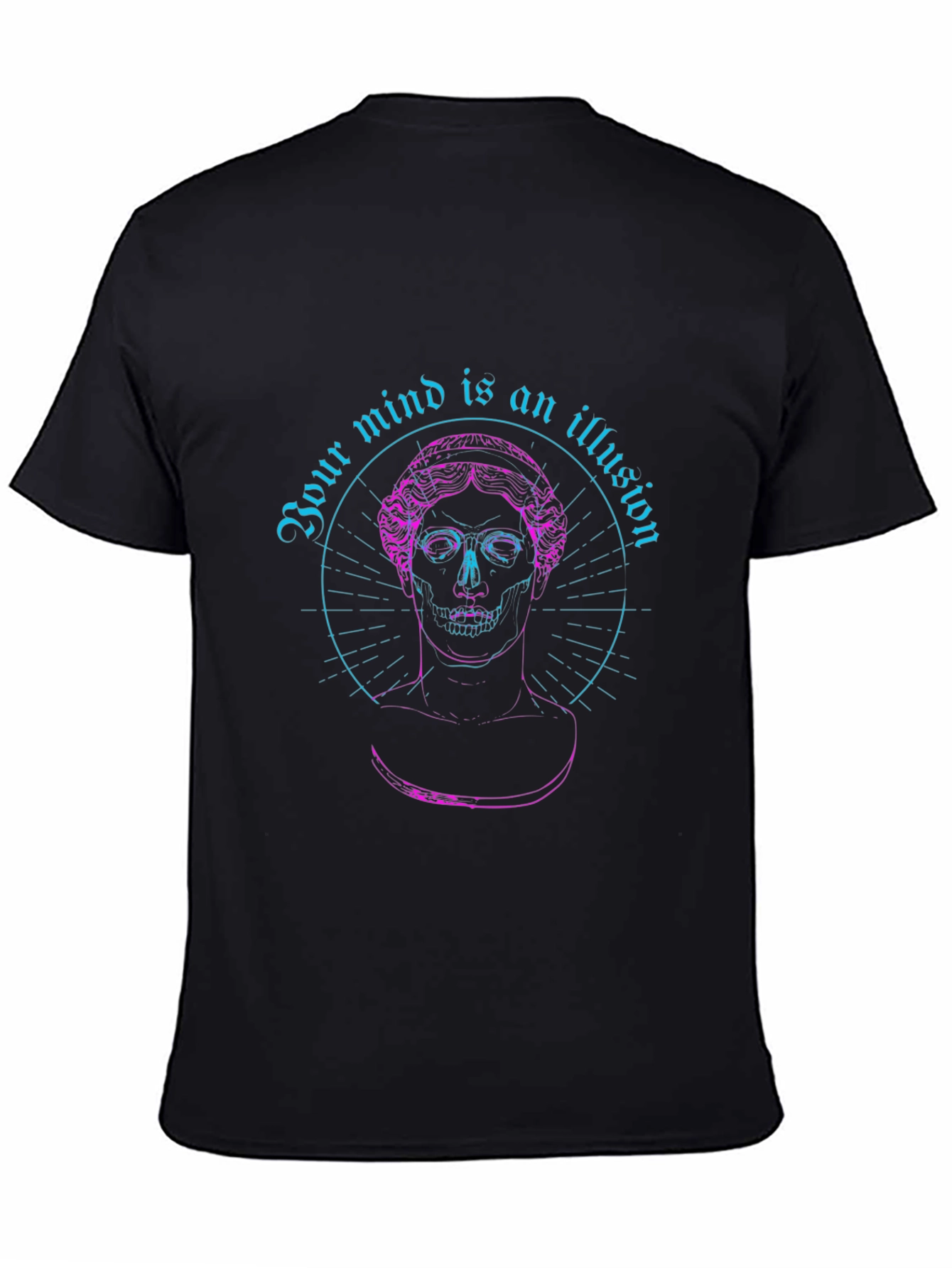 Illusion Mind Graphic T-Shirt - Skull Statue Art