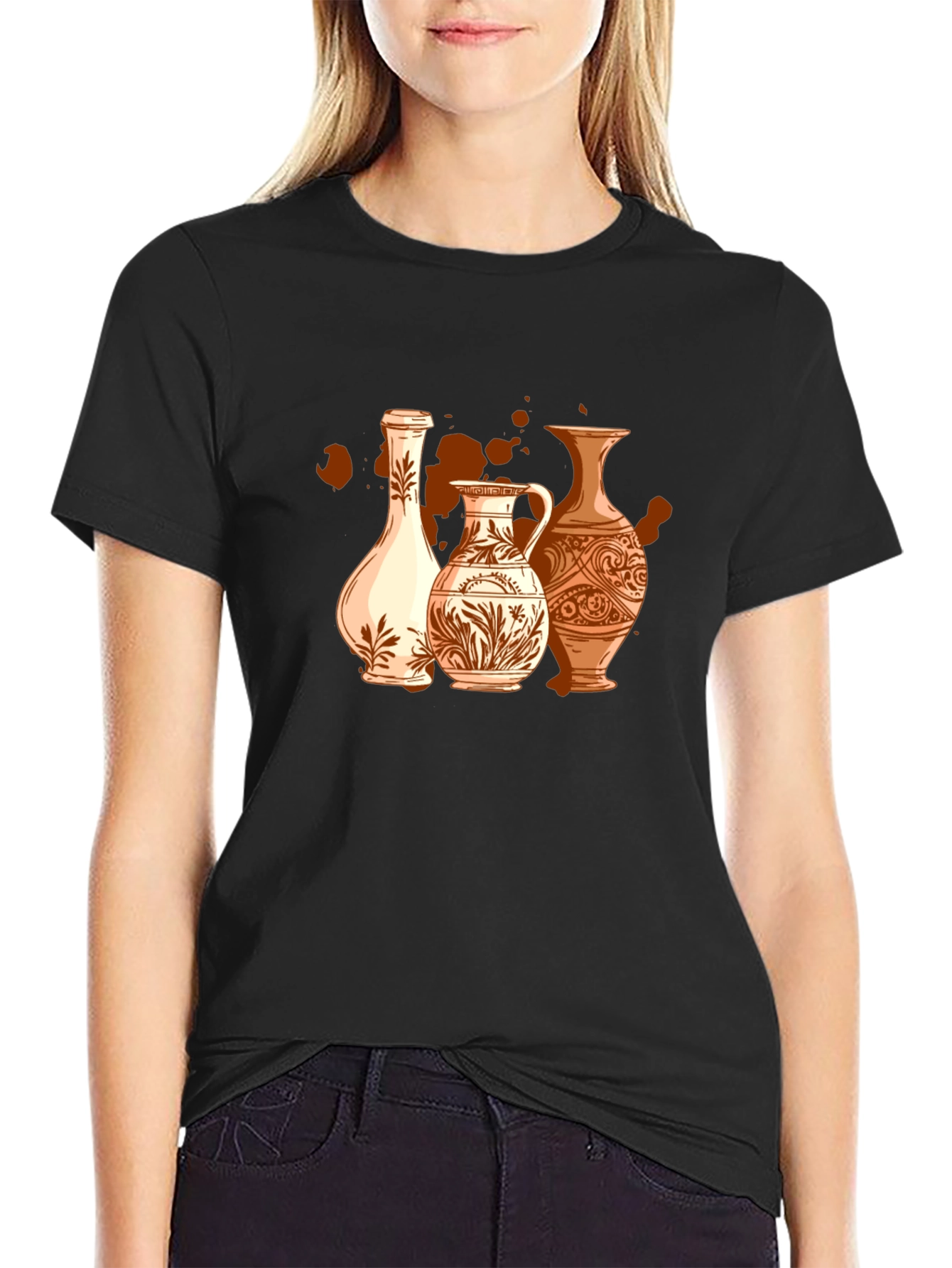 Vase Art Graphic T-Shirt - Stylish Pottery Design