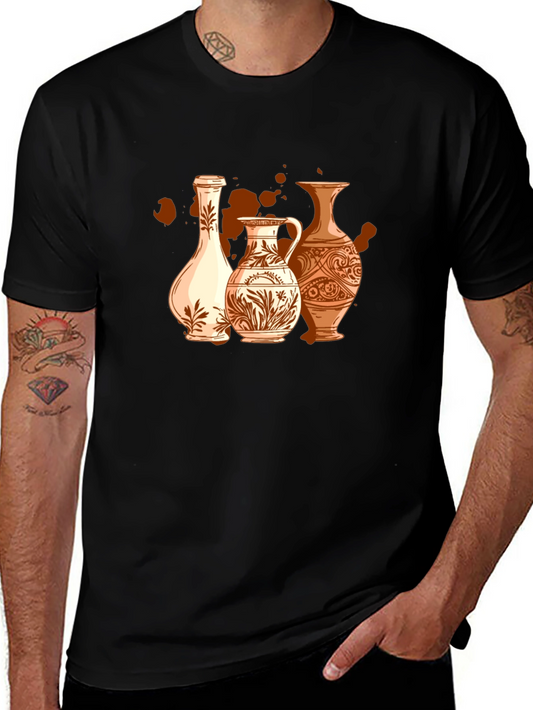 Vase Art Graphic T-Shirt - Stylish Pottery Design