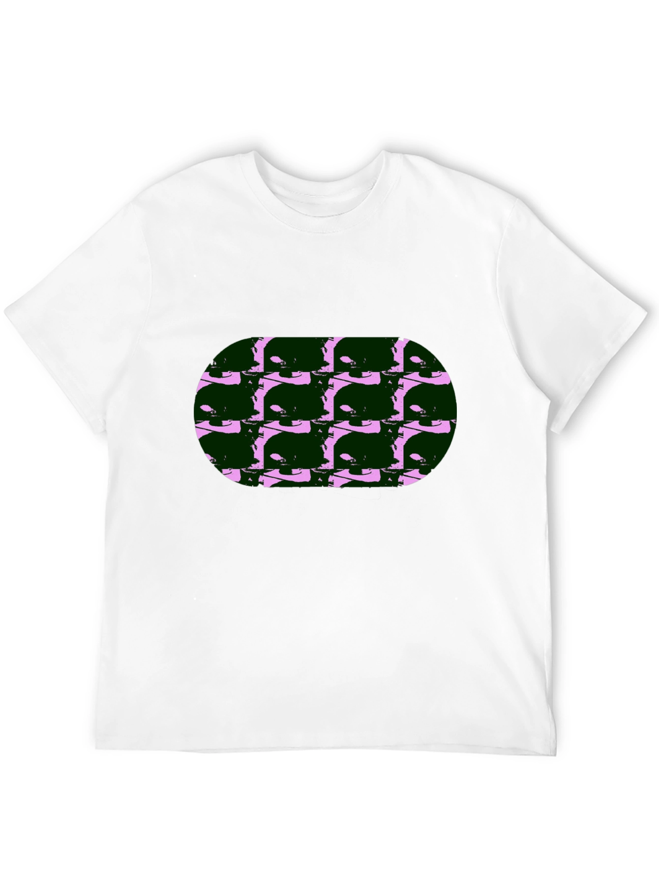 Abstract Cat Print Black T-Shirt