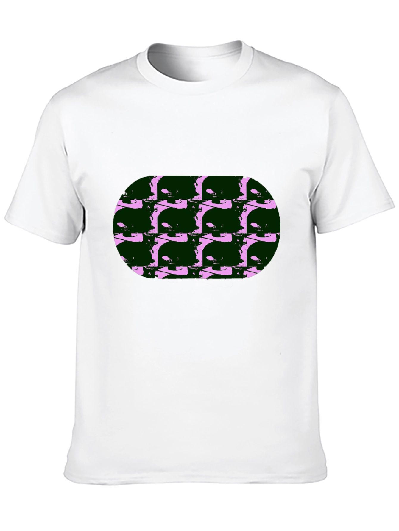 Abstract Cat Print Black T-Shirt