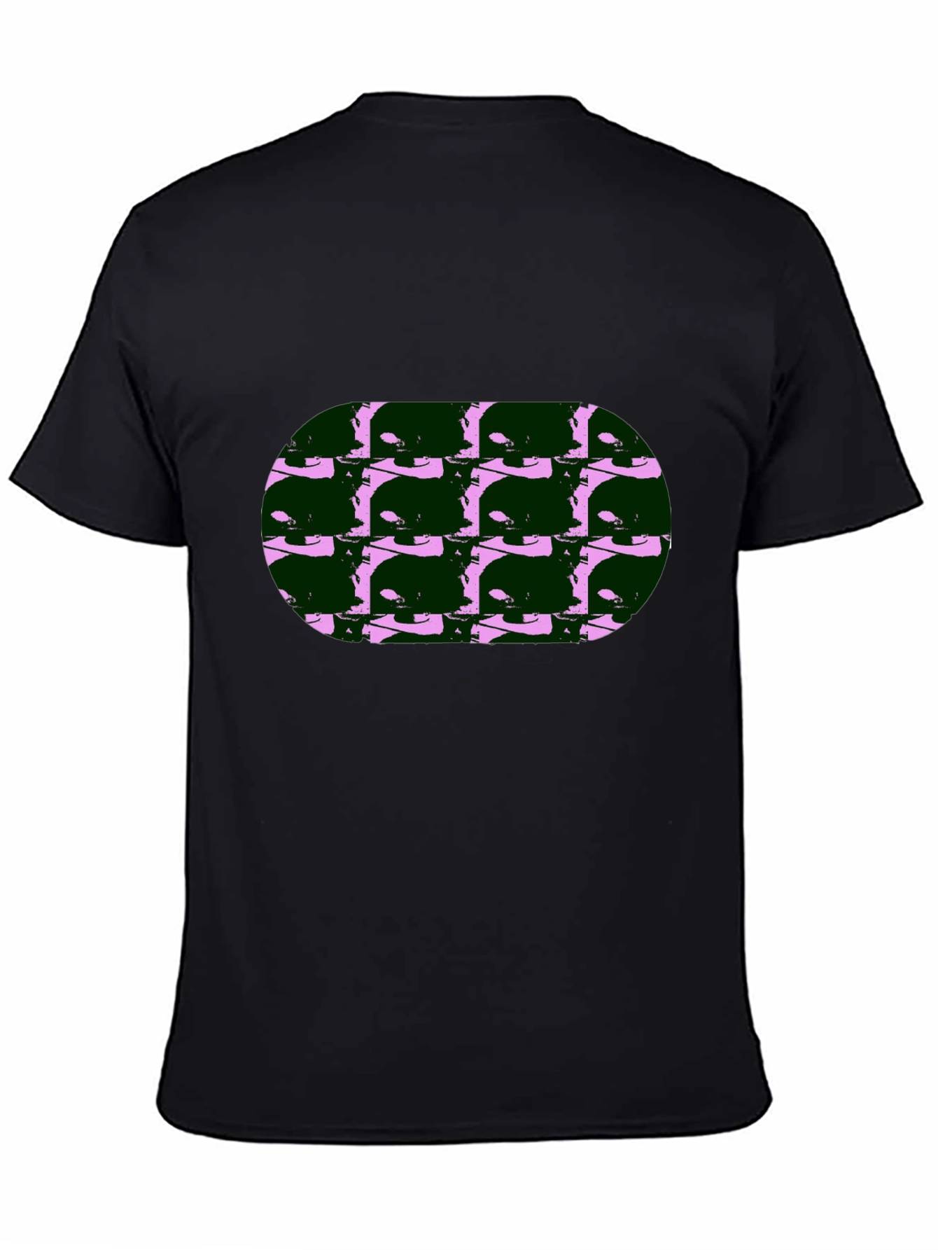 Abstract Cat Print Black T-Shirt