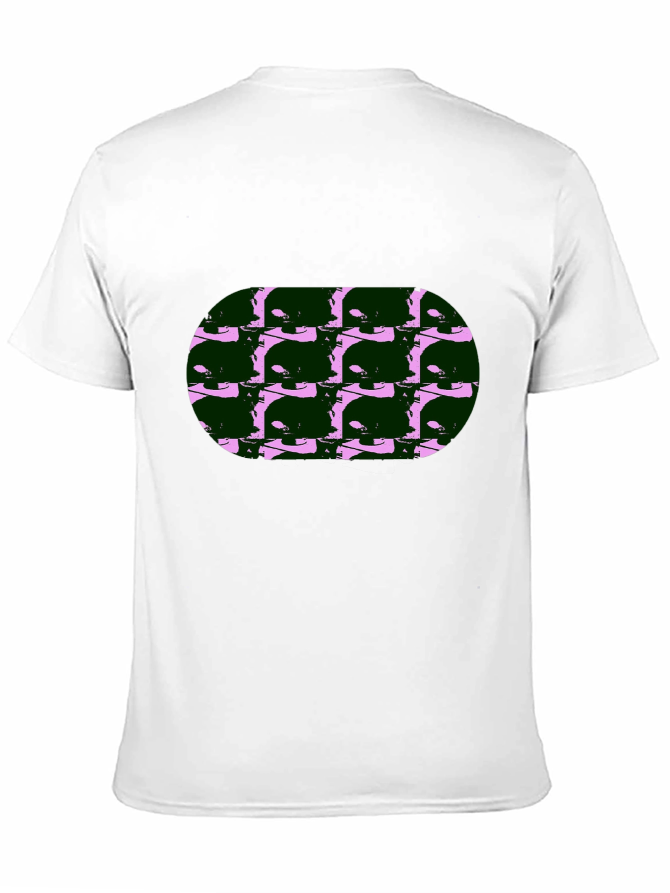 Abstract Cat Print Black T-Shirt