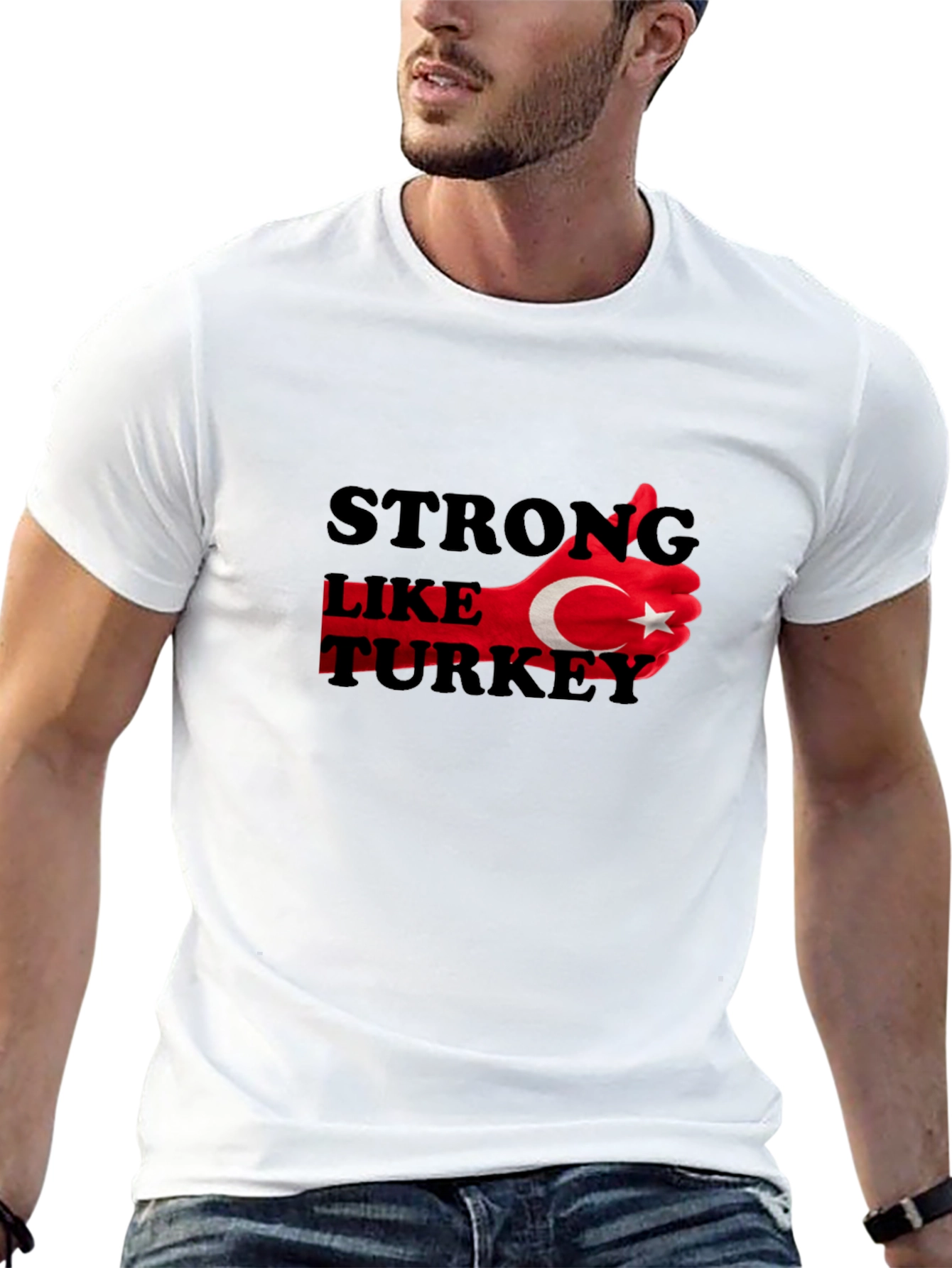Strong Like Turkey Graphic T-Shirt - Black