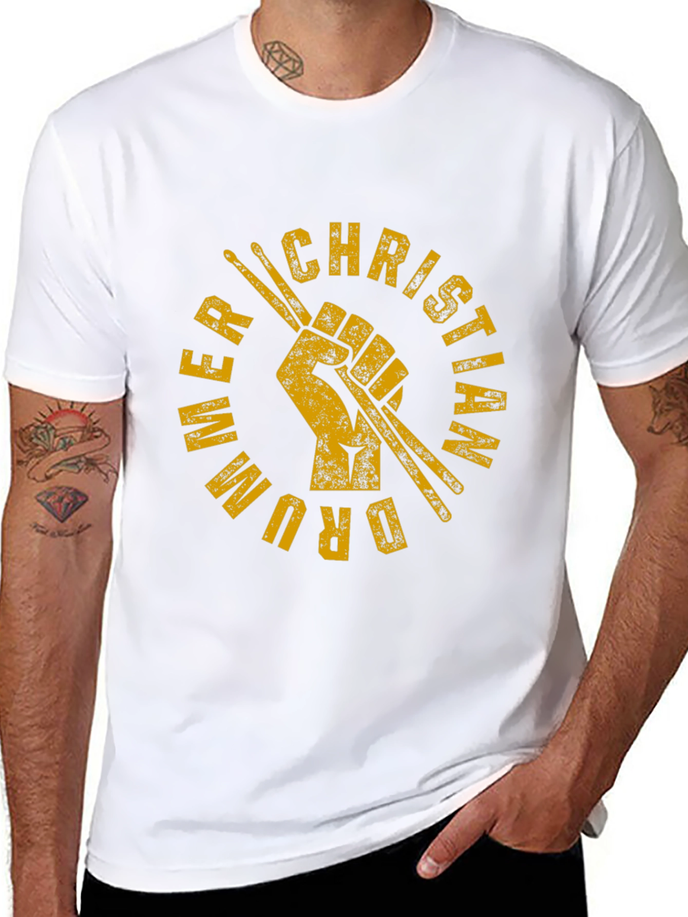 Christian Drummer Black T-Shirt
