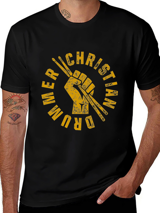 Christian Drummer Black T-Shirt