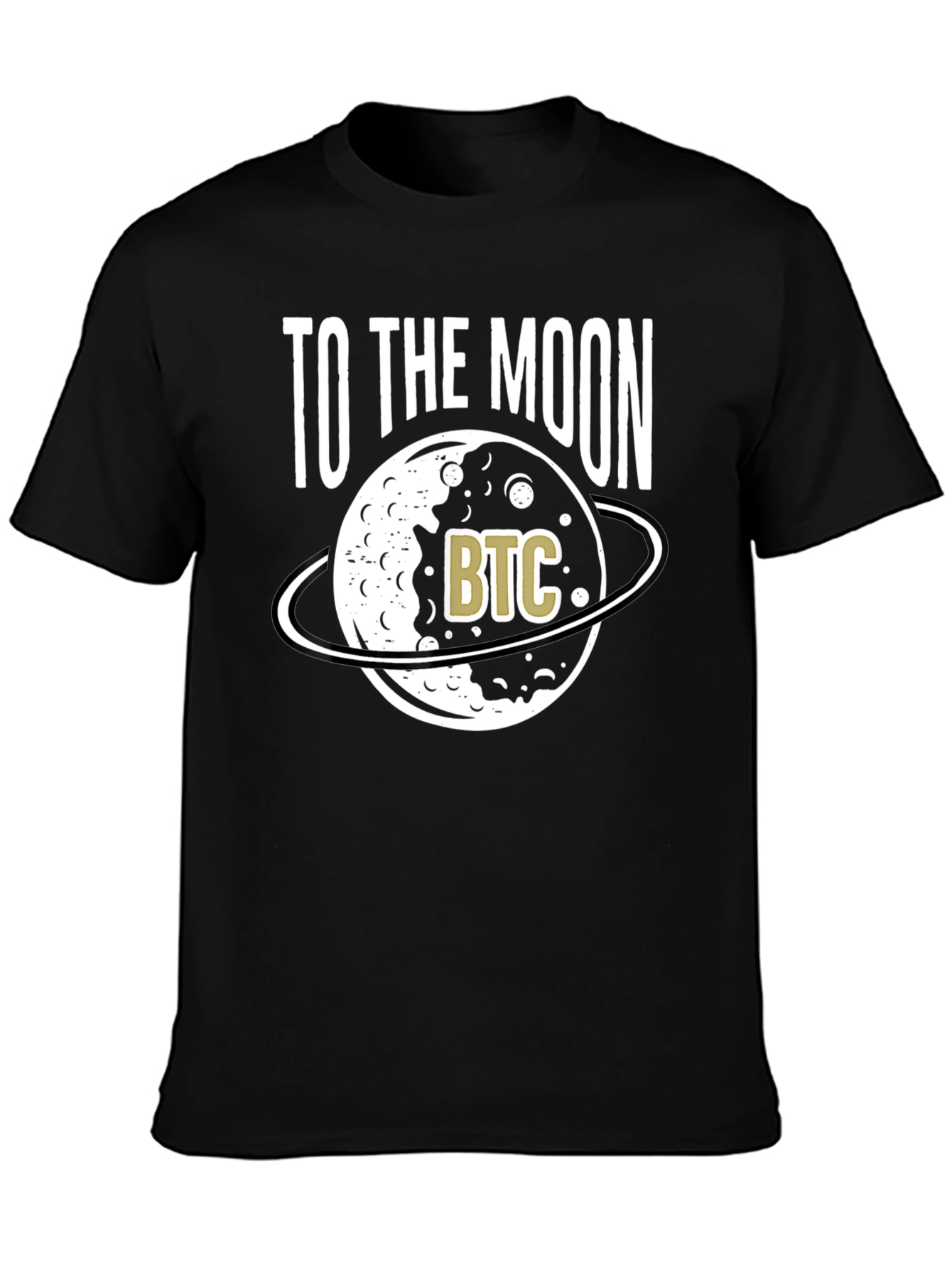 To The Moon Bitcoin BTC Crypto Black T-Shirt