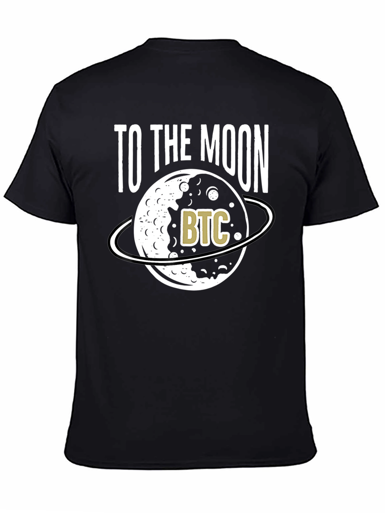 To The Moon Bitcoin BTC Crypto Black T-Shirt