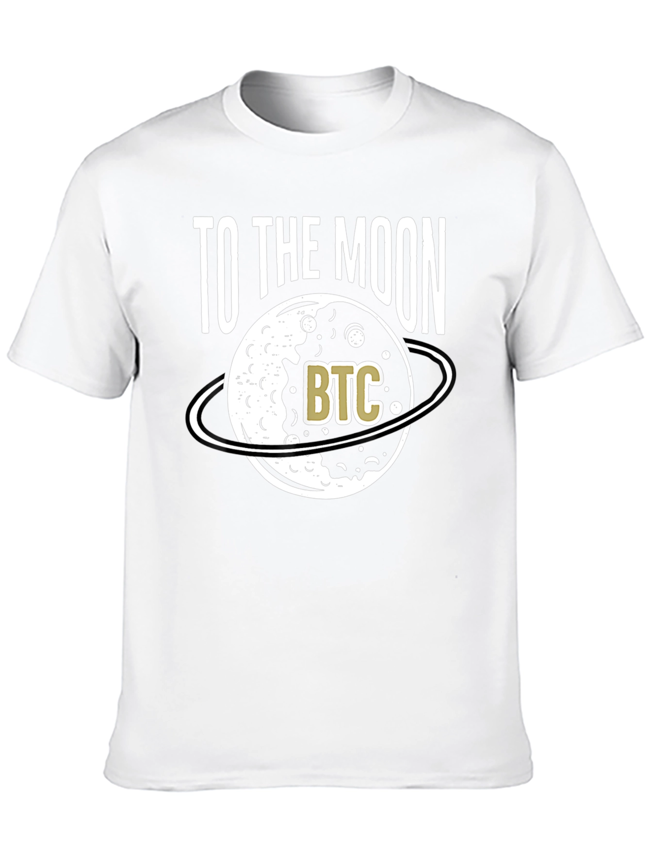 To The Moon Bitcoin BTC Crypto Black T-Shirt