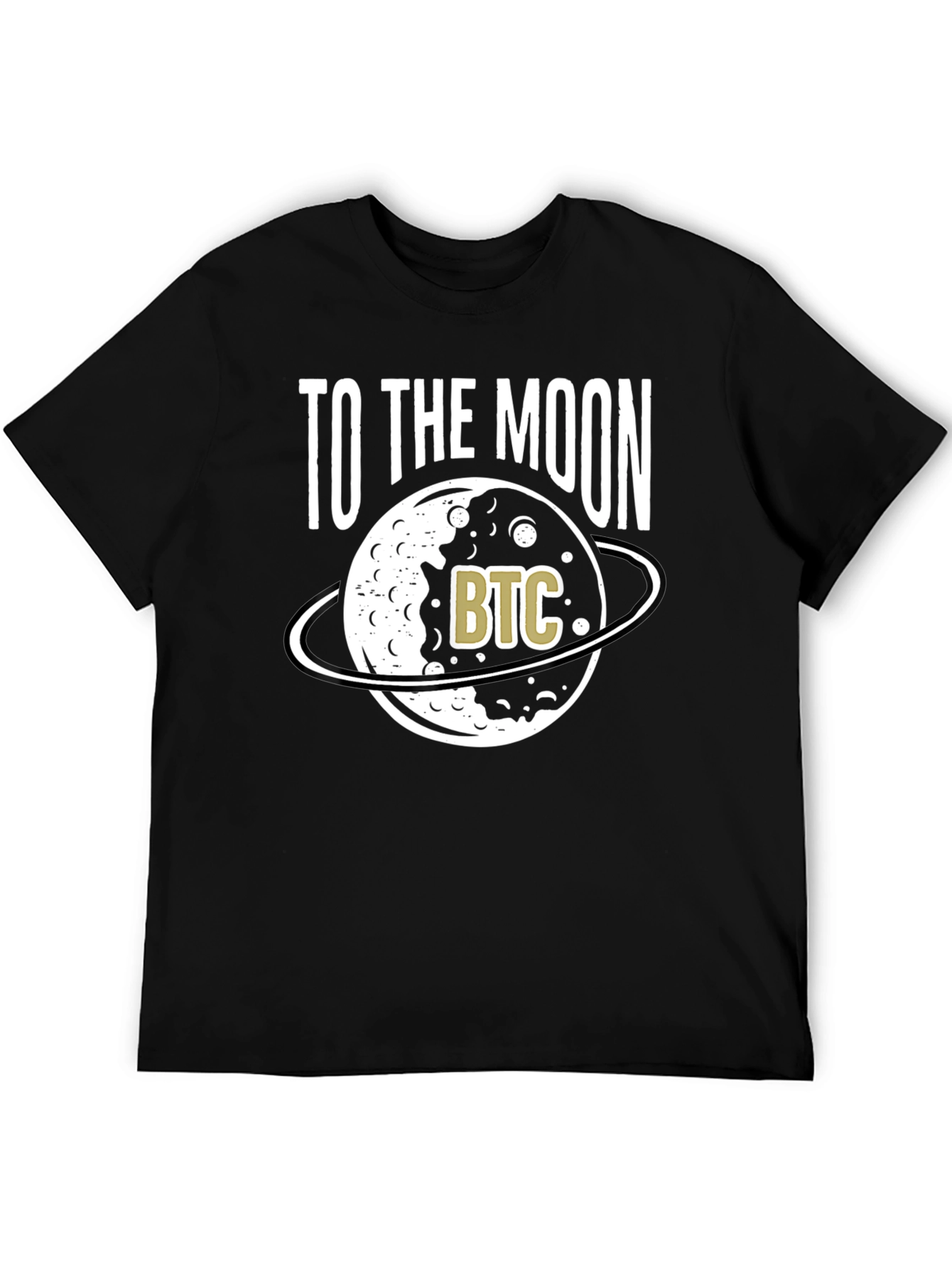 To The Moon Bitcoin BTC Crypto Black T-Shirt
