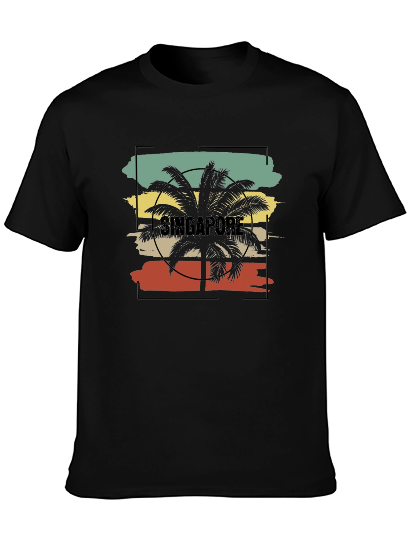 Singapore Palm Tree Retro Graphic Tee