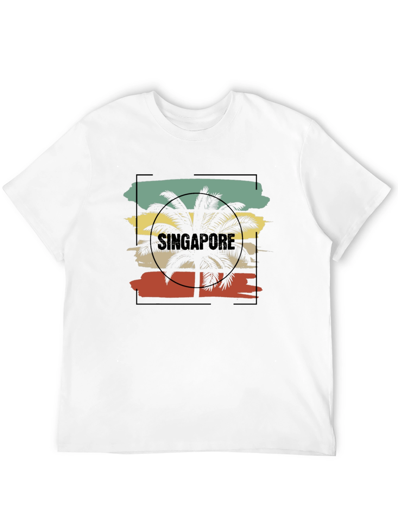 Singapore Palm Tree Retro Graphic Tee