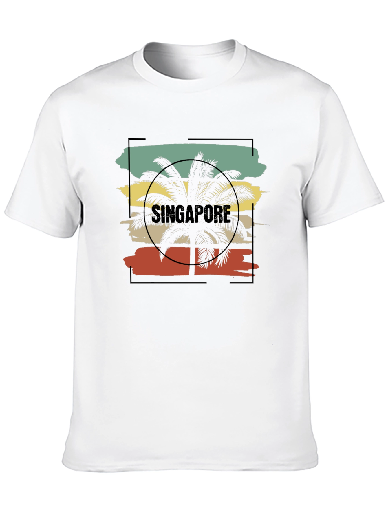 Singapore Palm Tree Retro Graphic Tee