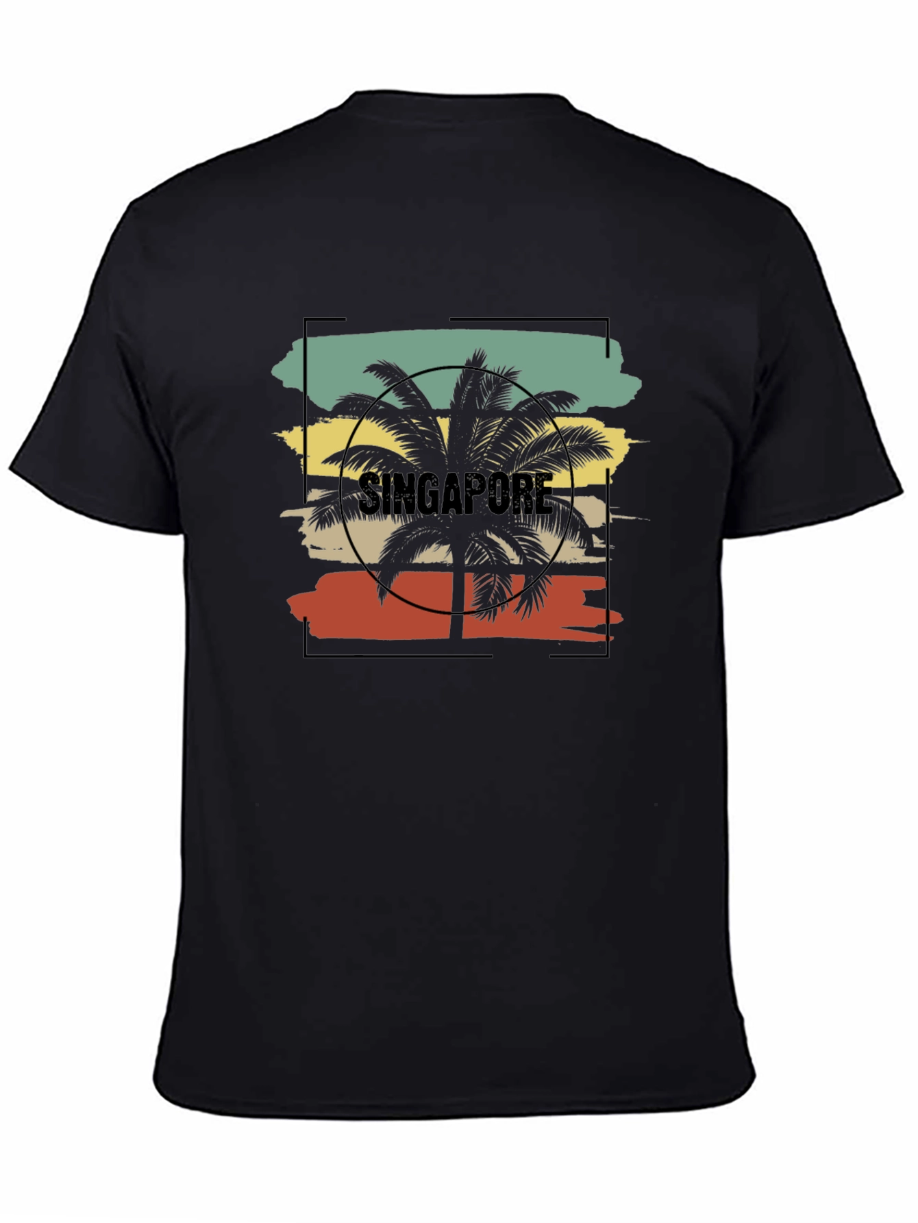 Singapore Palm Tree Retro Graphic Tee