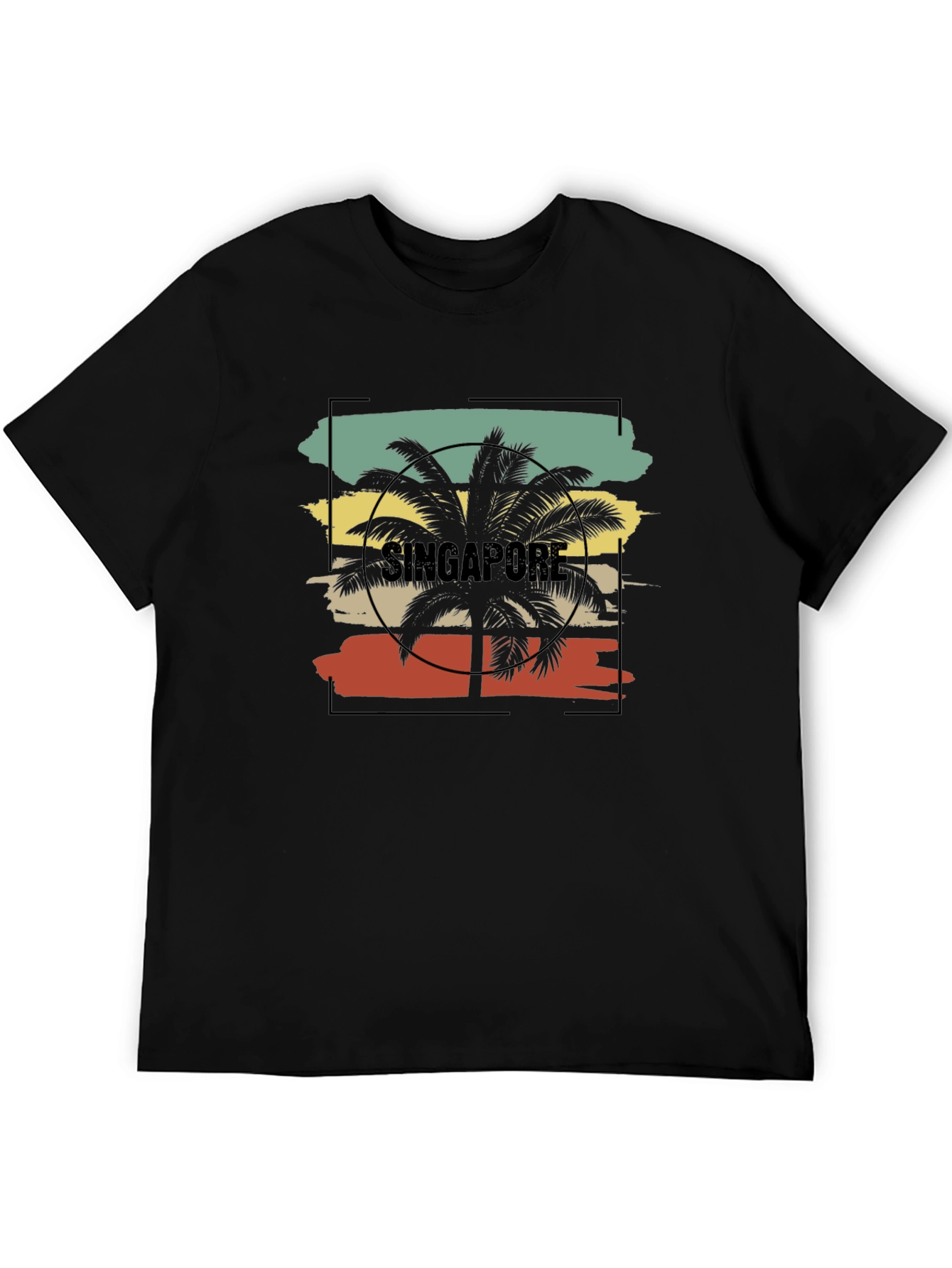 Singapore Palm Tree Retro Graphic Tee