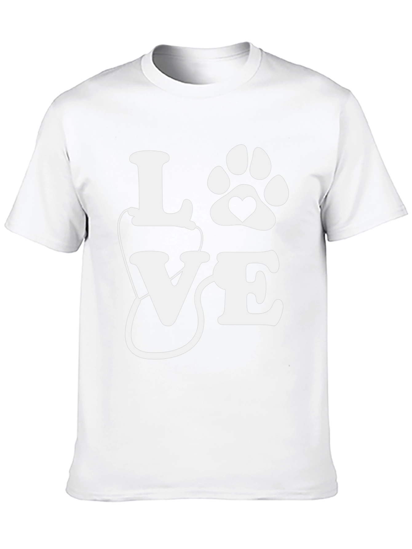 Vet Tech Love Paw Print T-Shirt