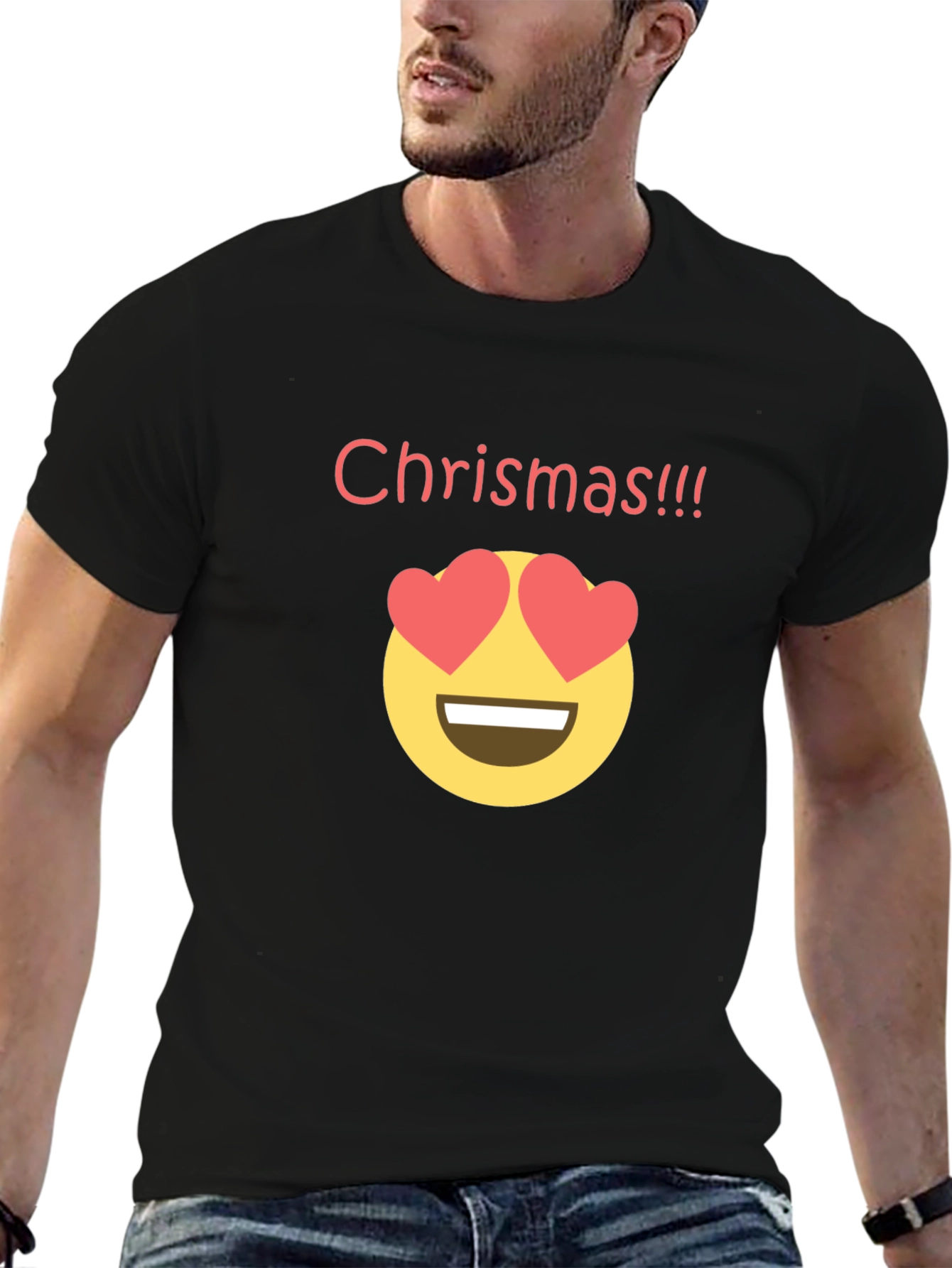 Funny Christmas Emoji T-Shirt - Novelty Holiday Tee