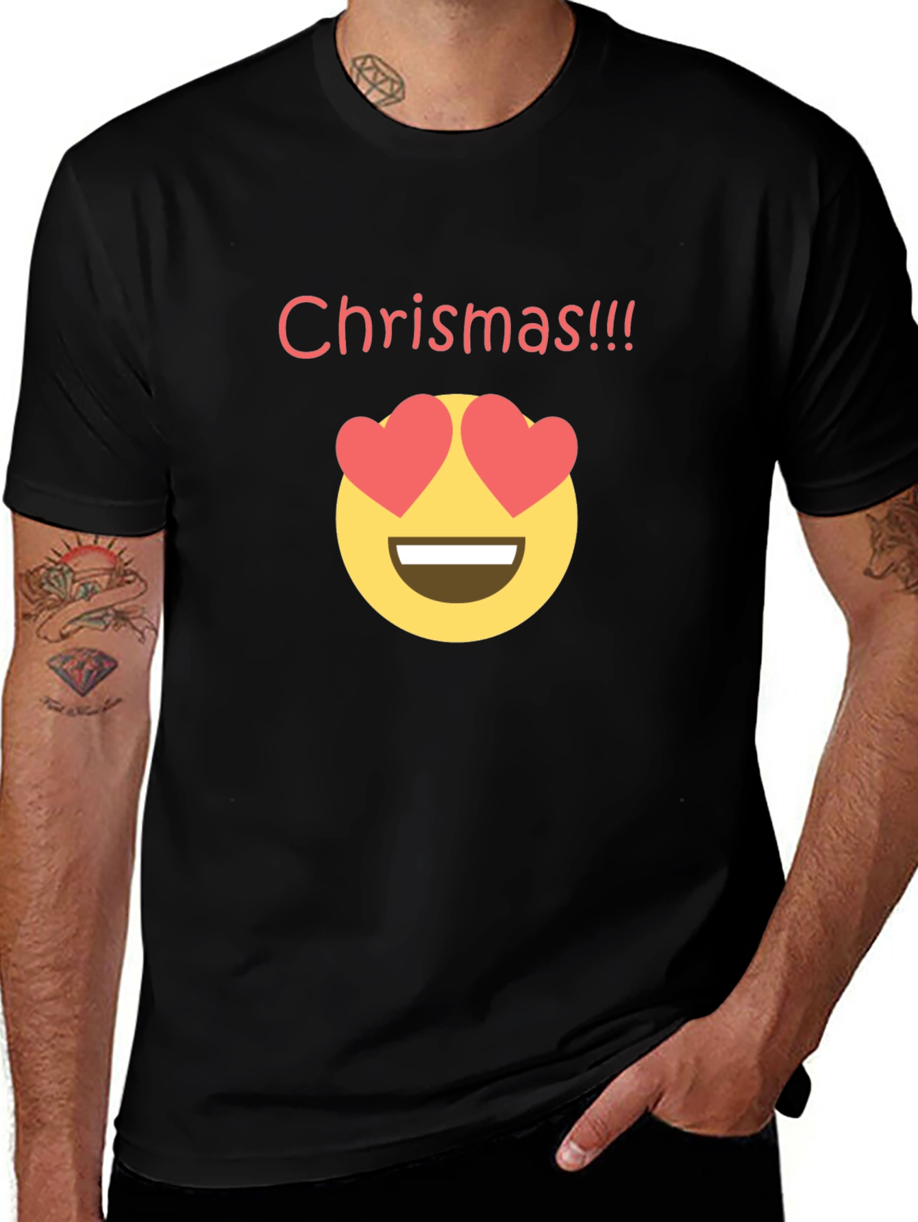 Funny Christmas Emoji T-Shirt - Novelty Holiday Tee