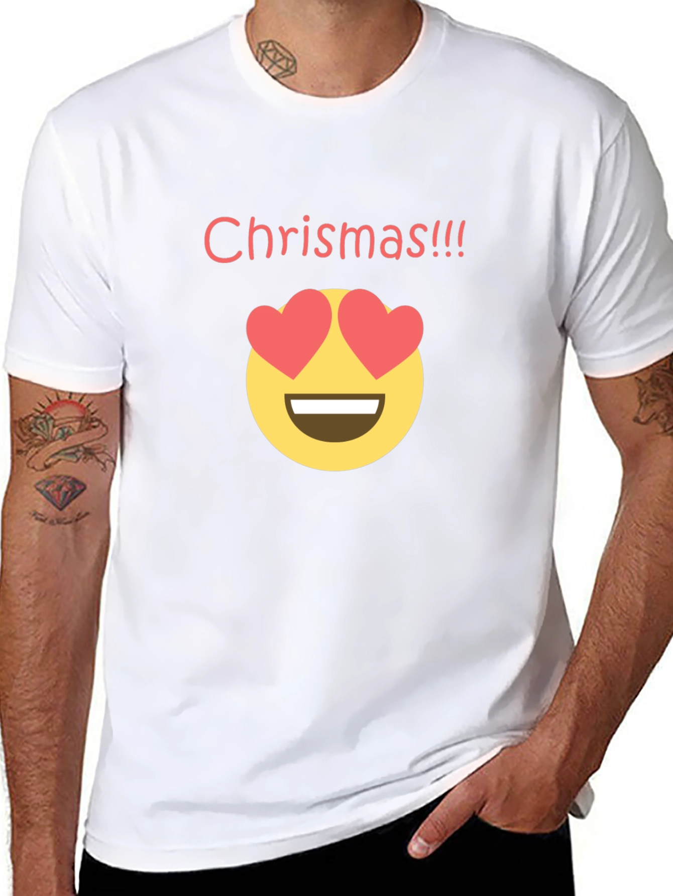 Funny Christmas Emoji T-Shirt - Novelty Holiday Tee