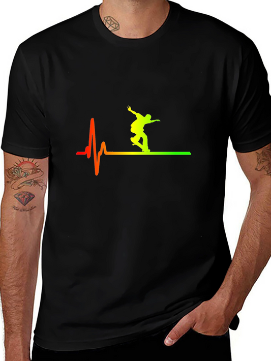 Skateboarding Heartbeat T-Shirt - Cool Graphic Tee