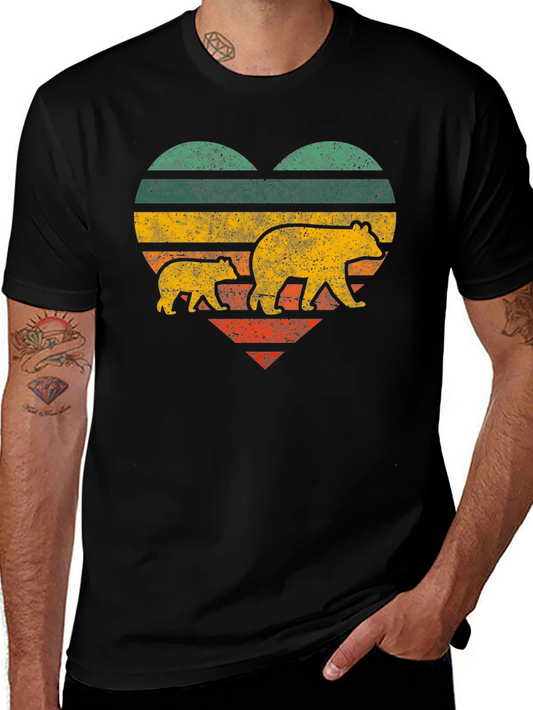 Mama Bear Heart T-Shirt - Vintage Style