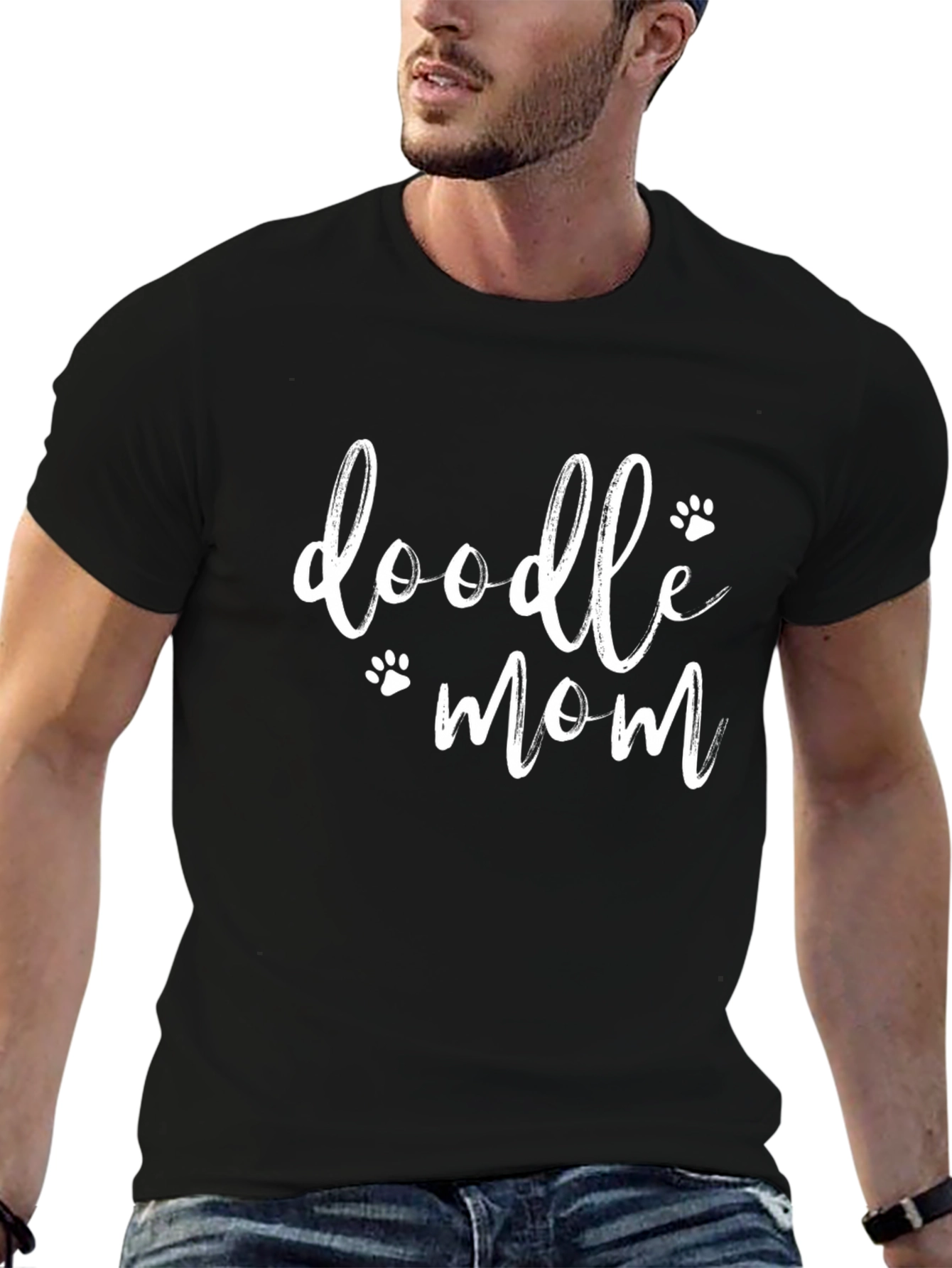 Doodle Mom Black Graphic T-Shirt
