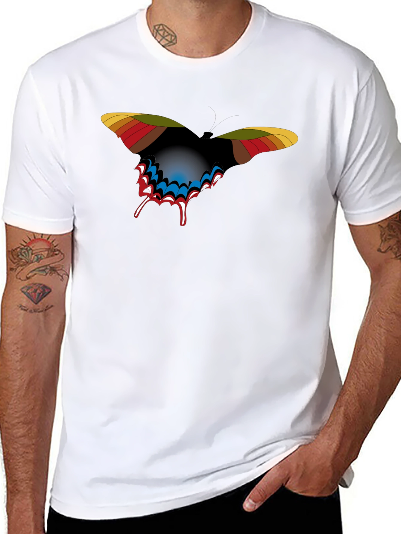 Butterfly Graphic Black T-Shirt