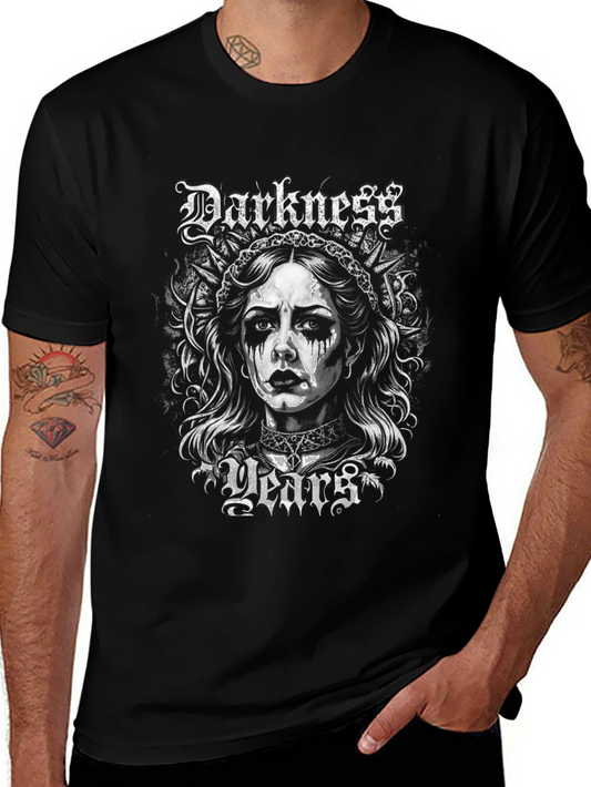 Darkness Years Graphic Print Black T-Shirt