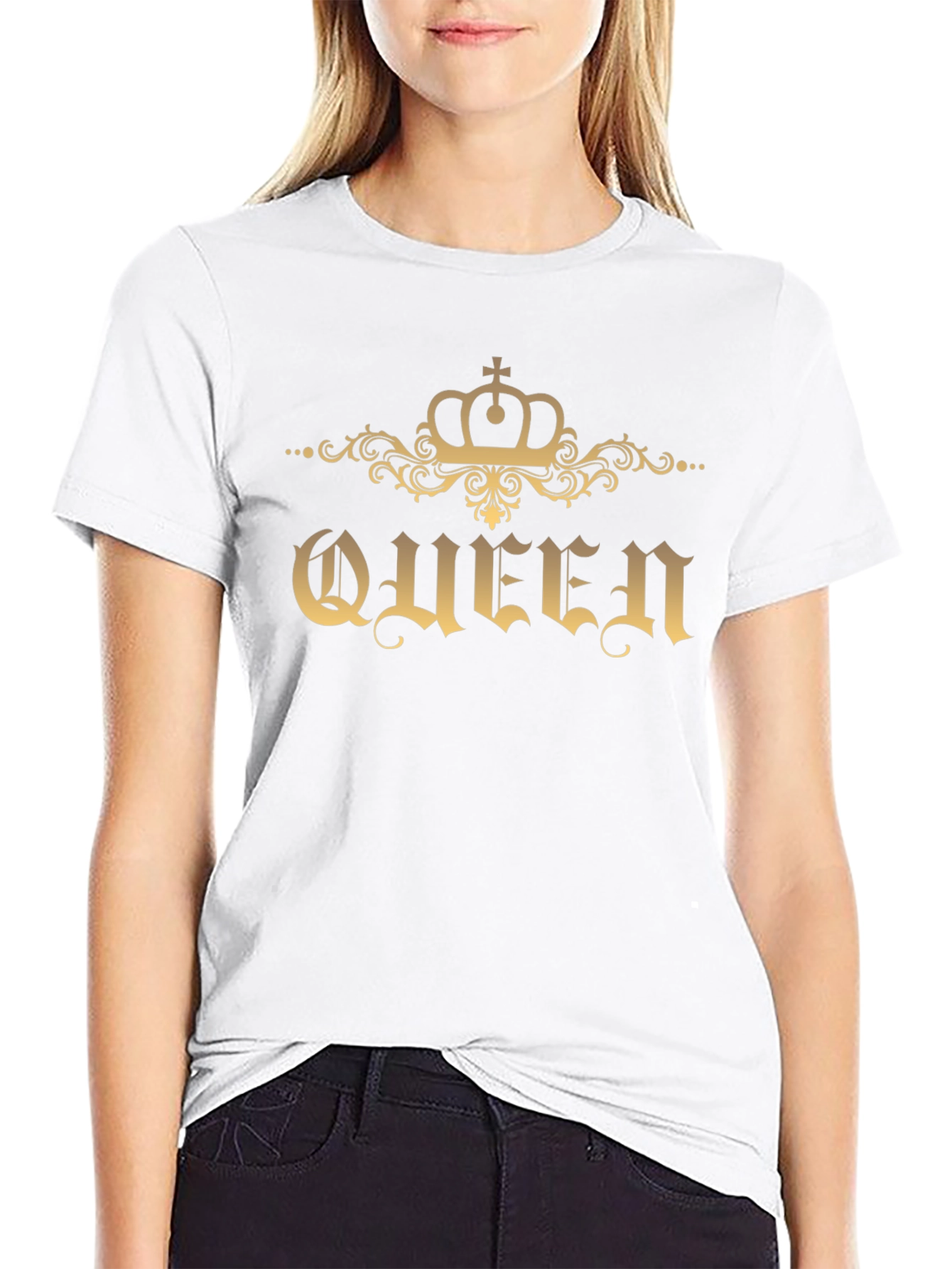 Queen Crown Graphic Black T-Shirt