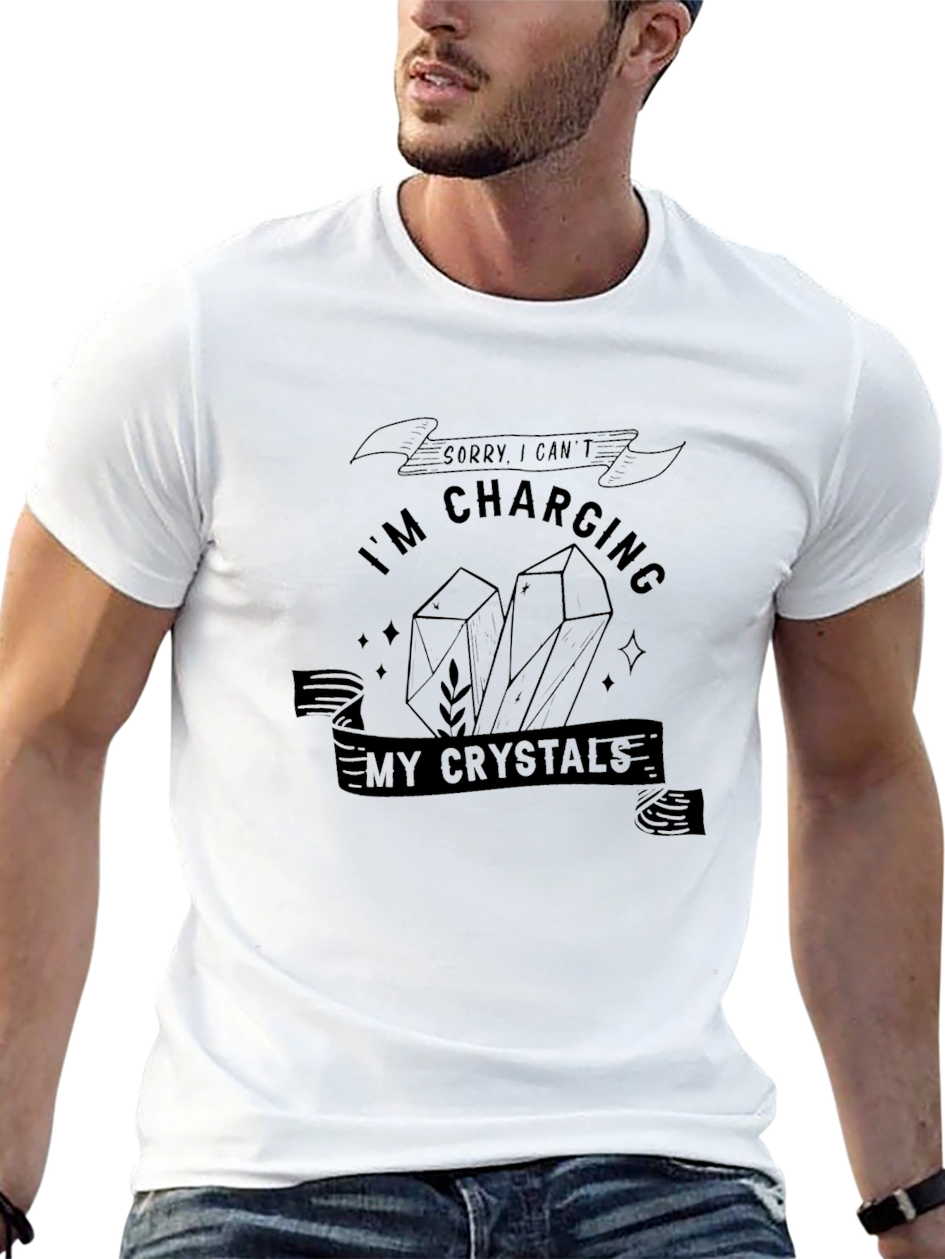 Charging Crystals Graphic T-Shirt - Black