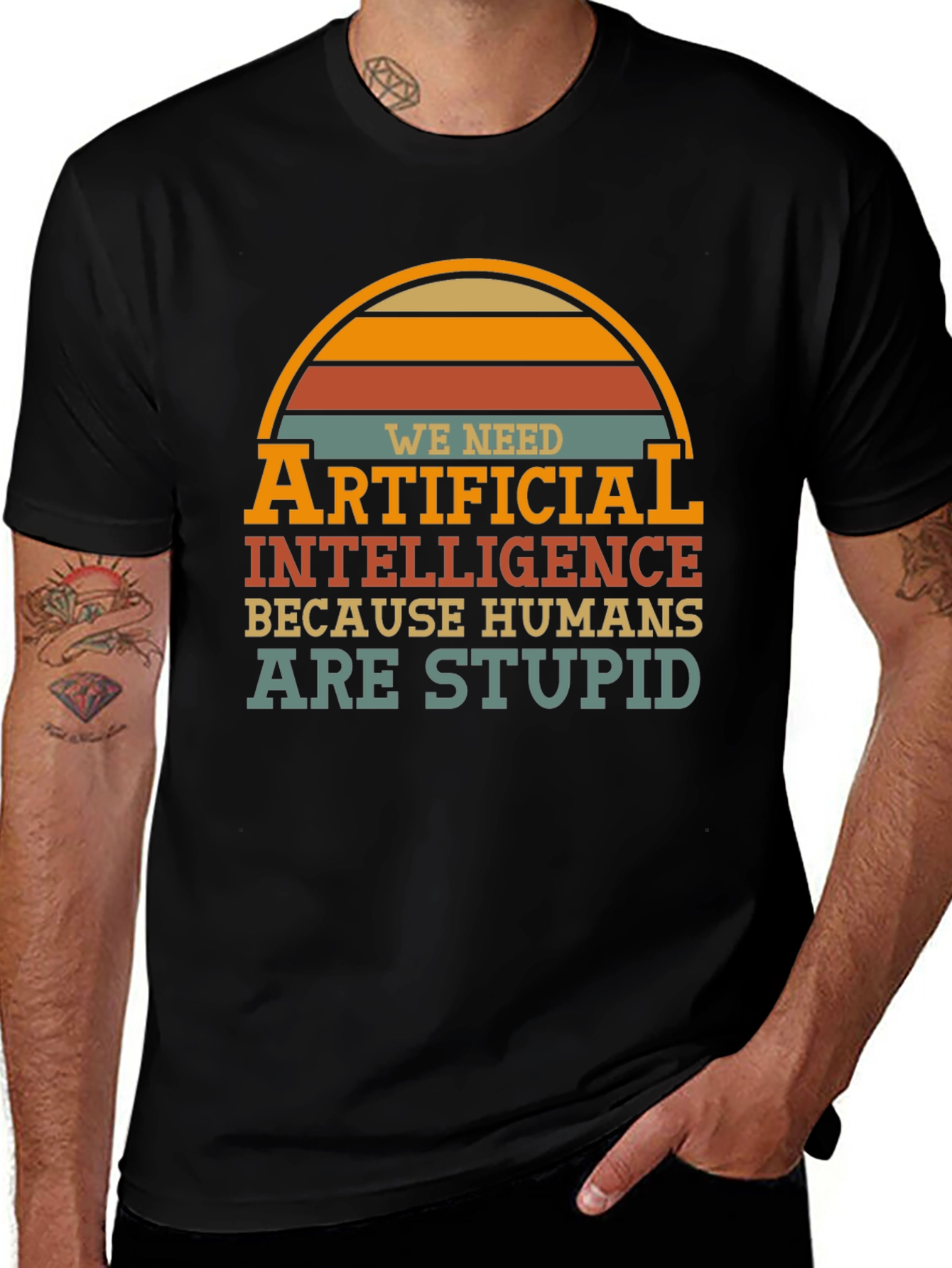Funny AI T-Shirt - Humans are Stupid Design