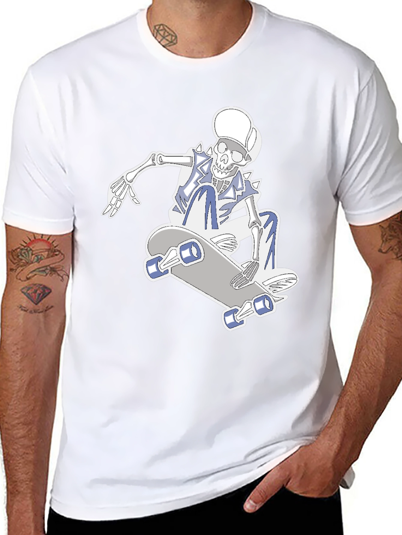Skateboarding Skeleton Graphic Tee