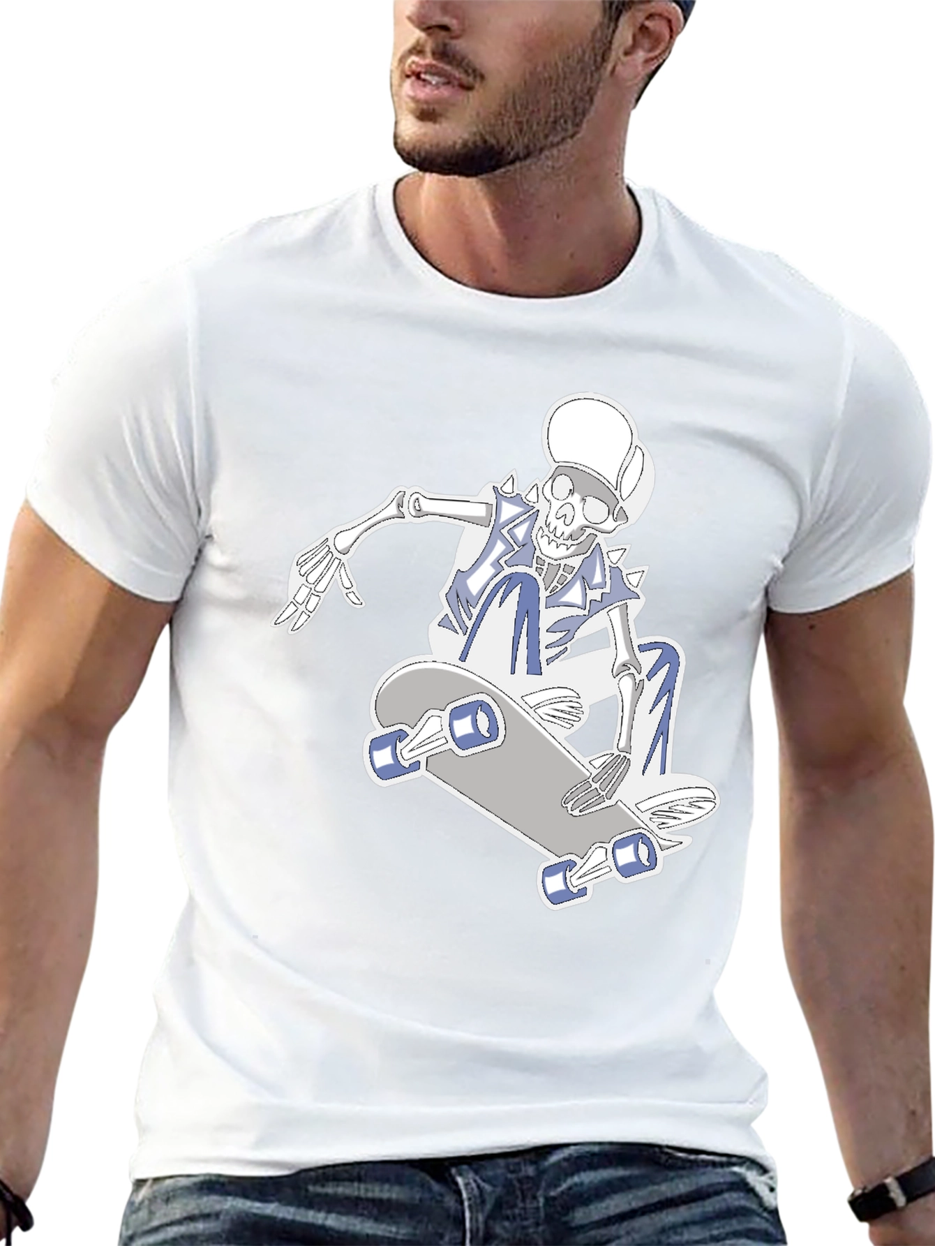 Skateboarding Skeleton Graphic Tee