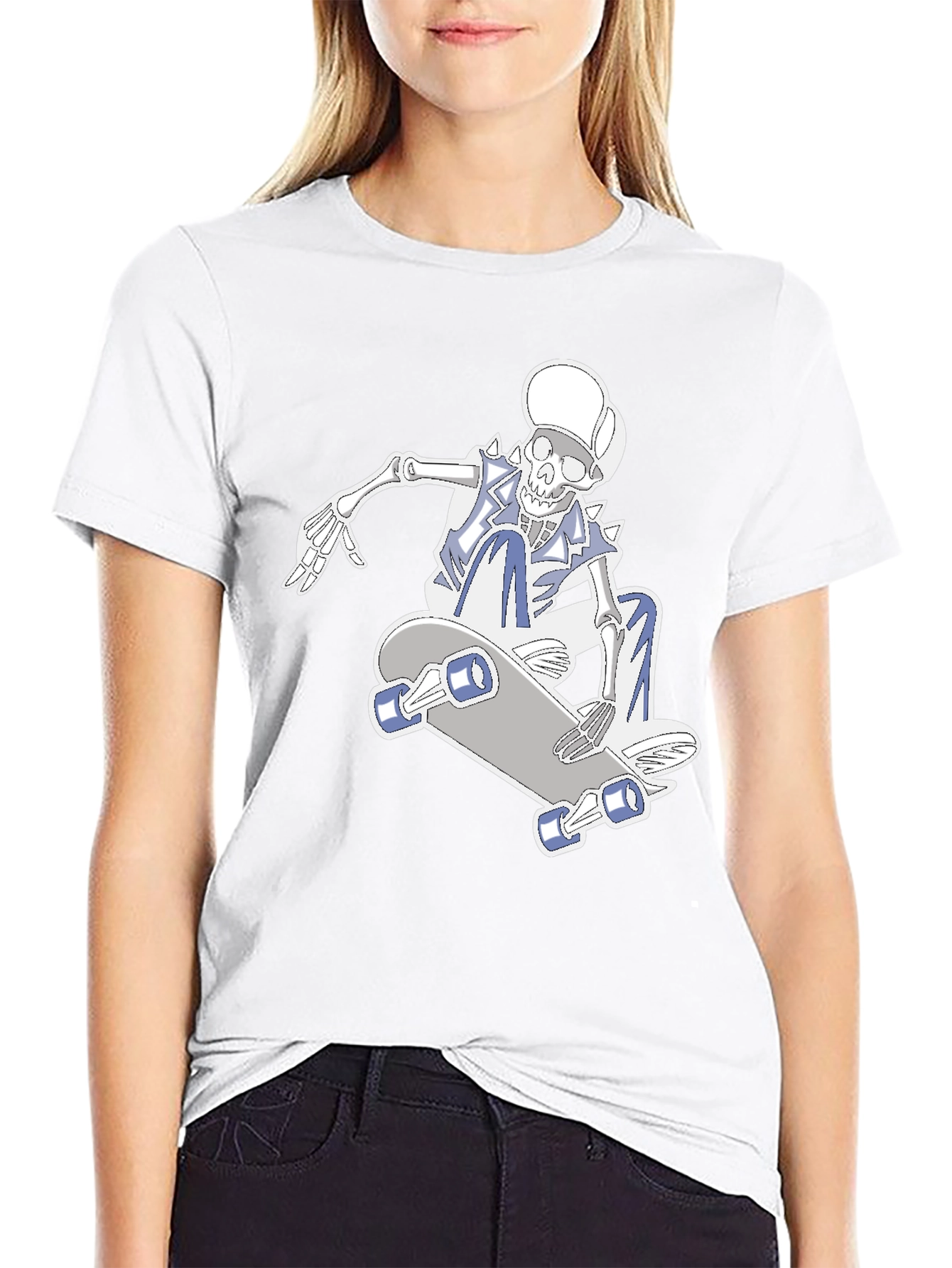 Skateboarding Skeleton Graphic Tee