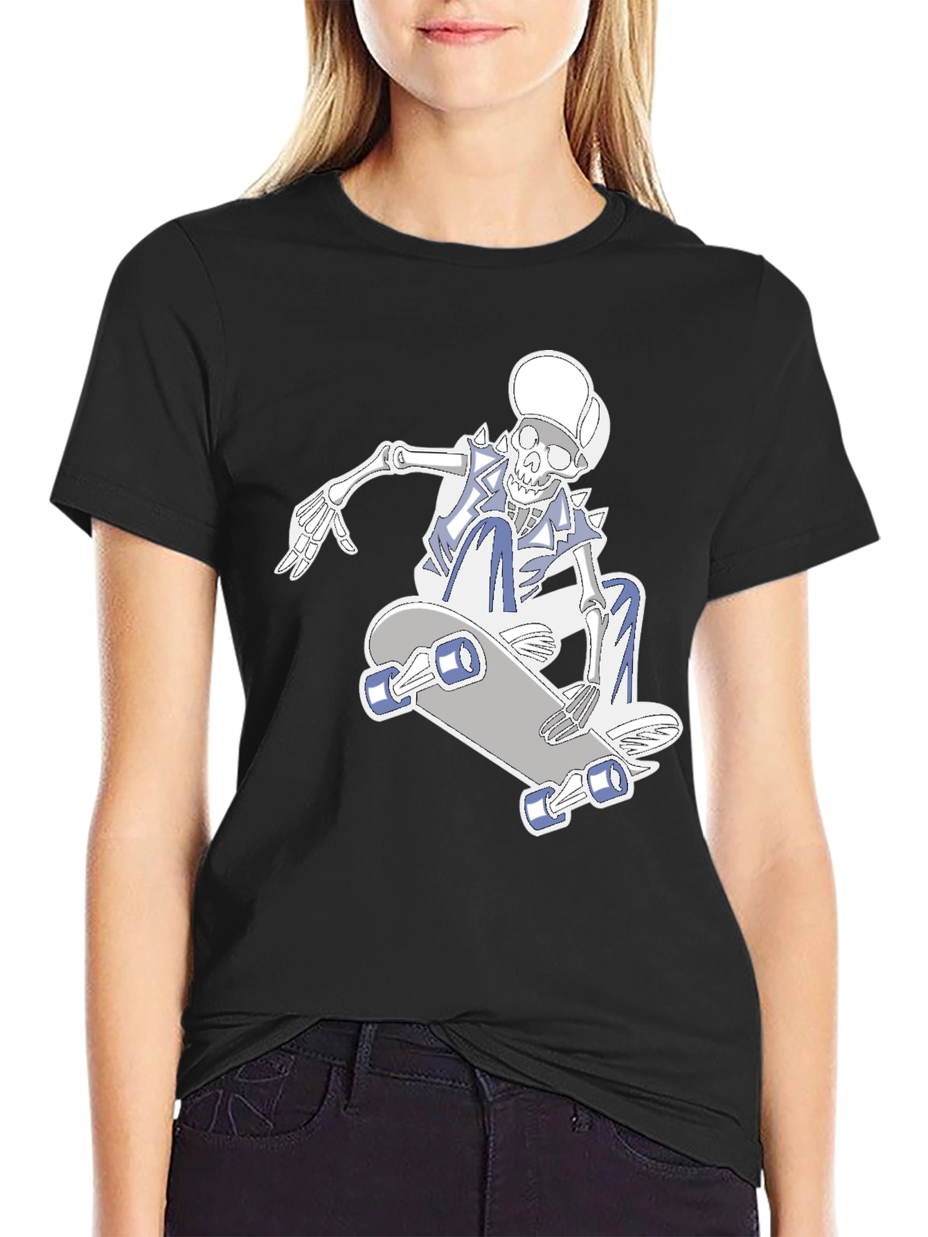 Skateboarding Skeleton Graphic Tee