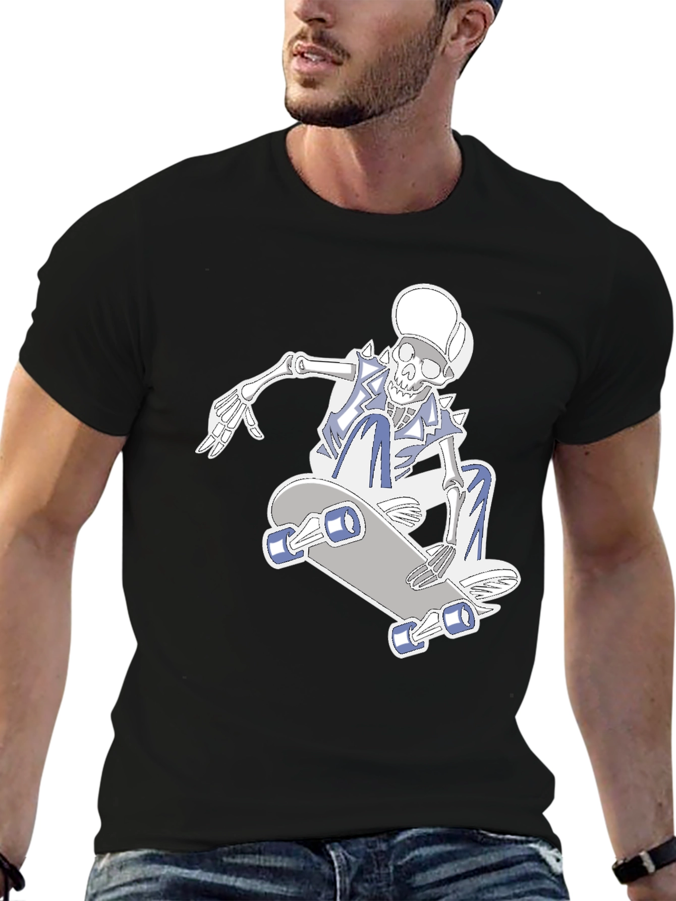 Skateboarding Skeleton Graphic Tee