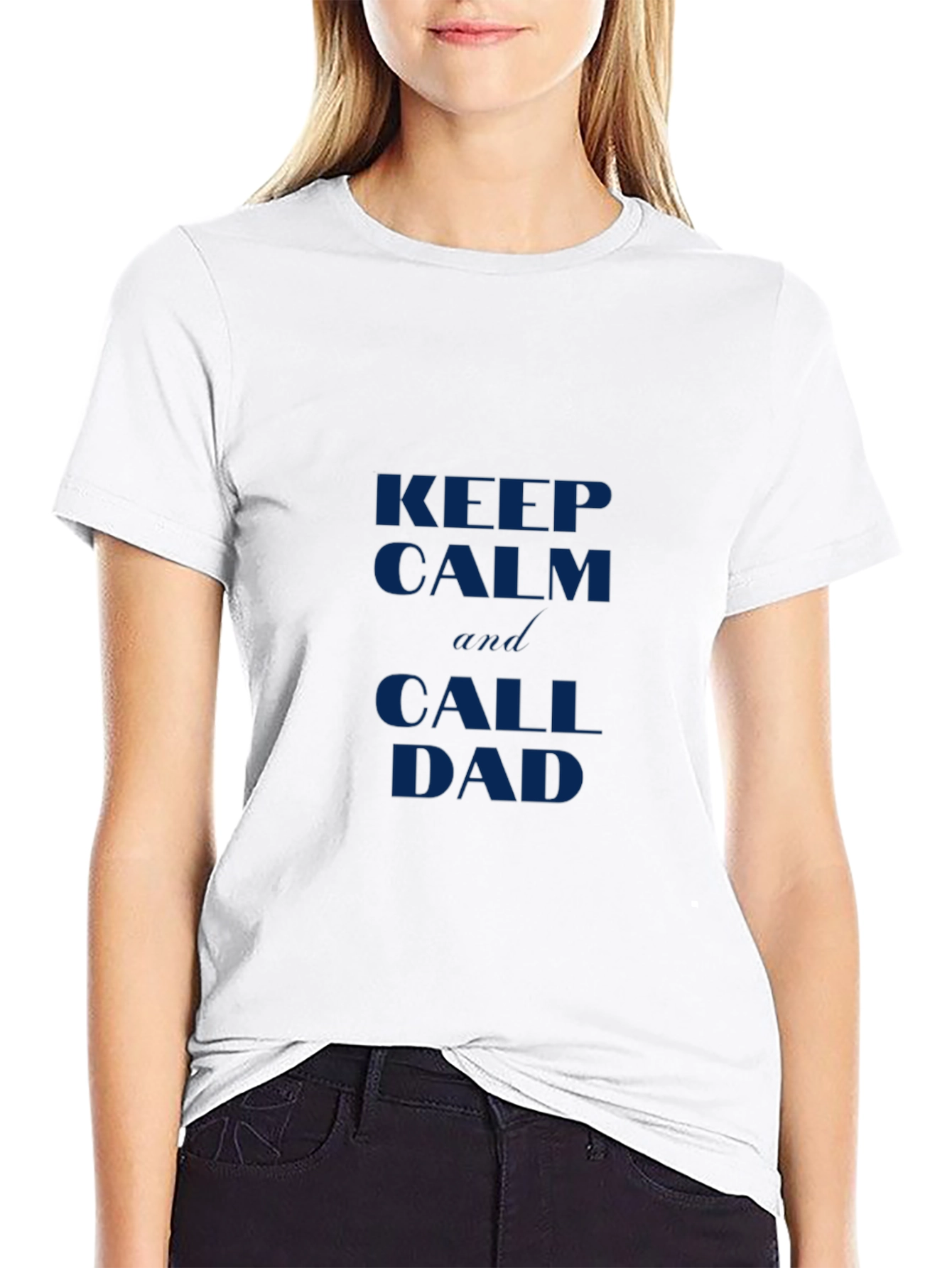 Keep Calm and Call Dad Black Tee