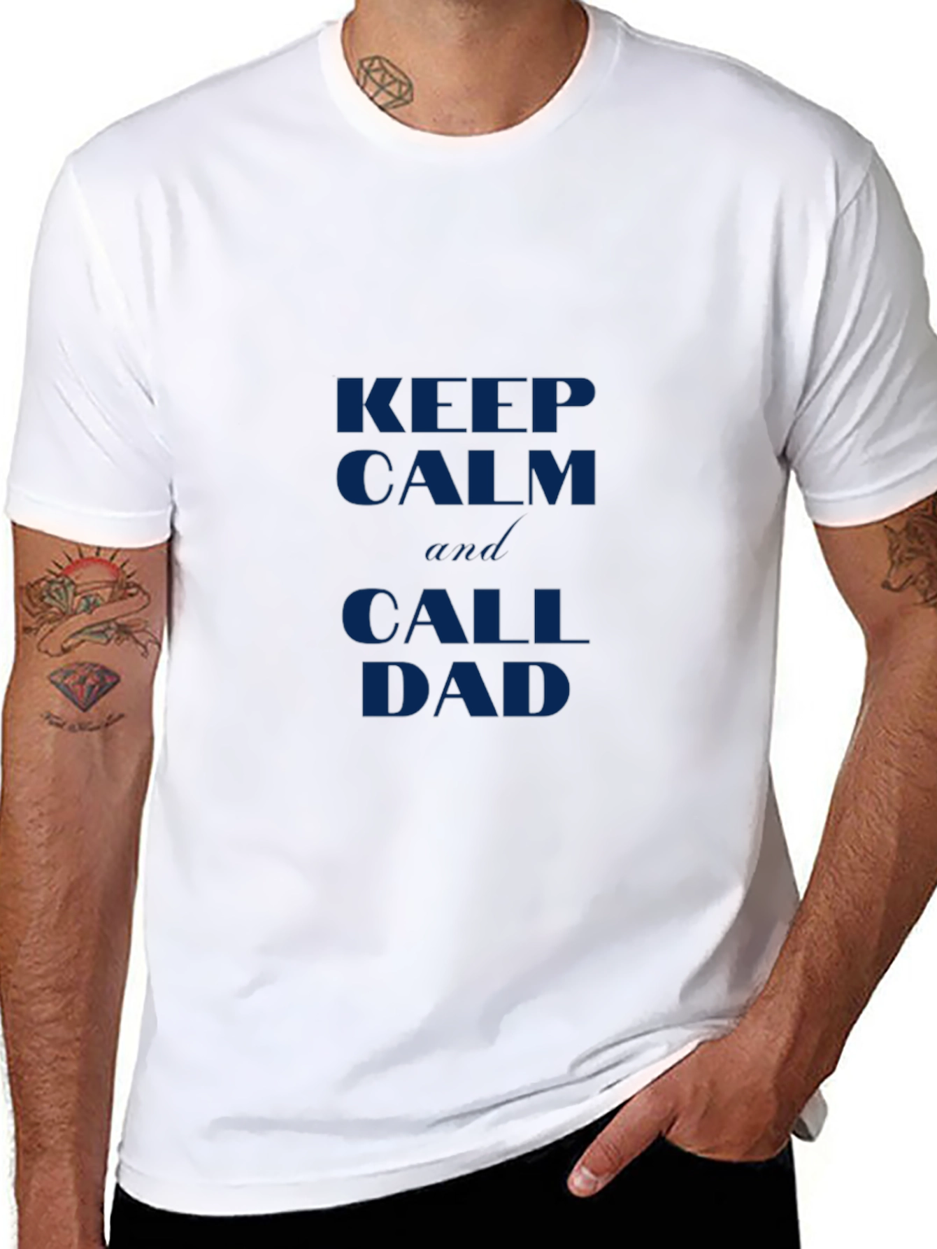 Keep Calm and Call Dad Black Tee