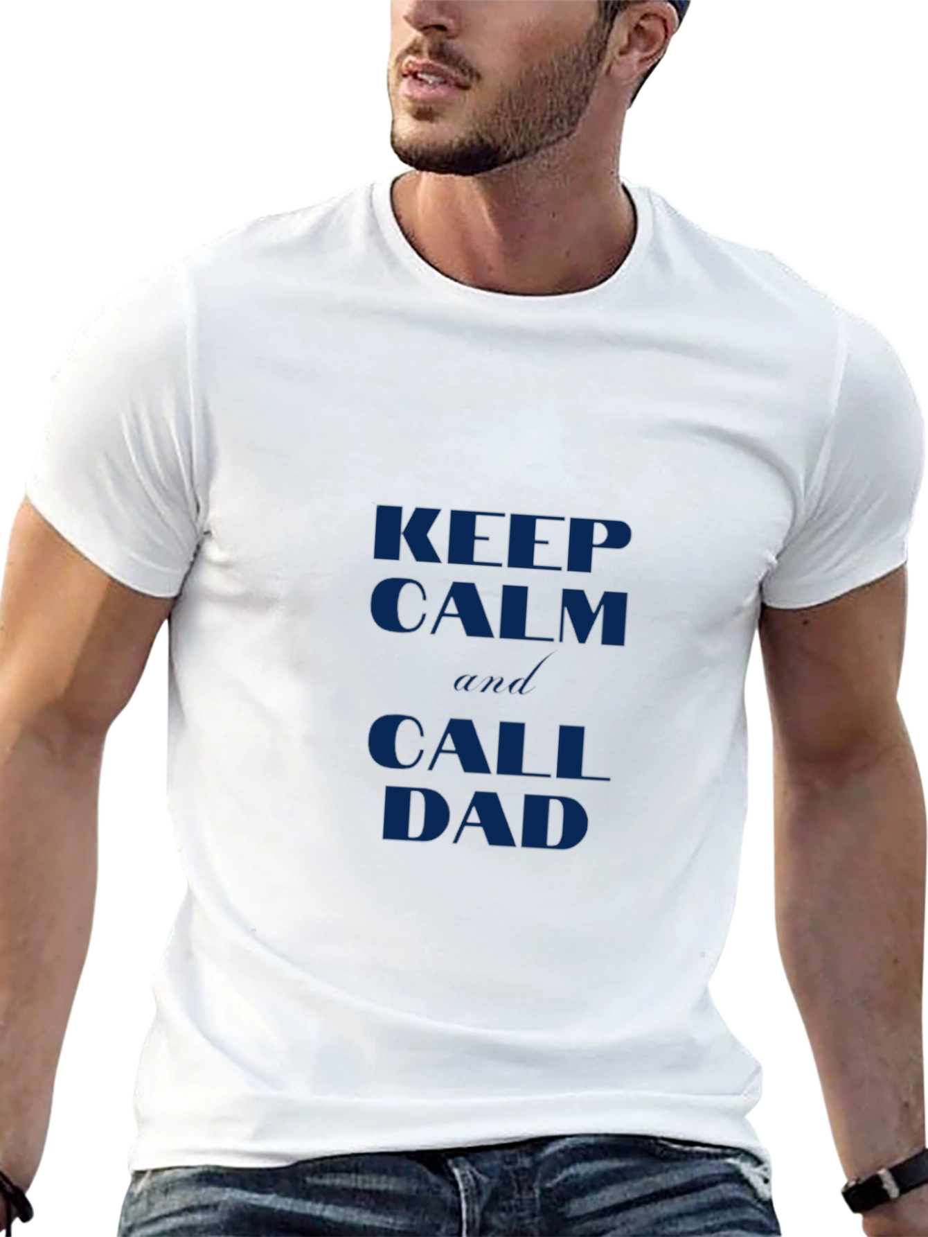Keep Calm and Call Dad Black Tee