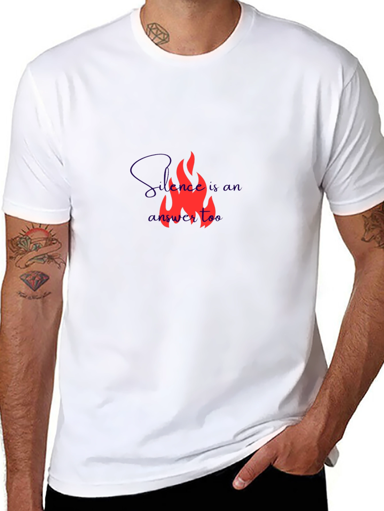 Silence Answer Tee - Mens Black Graphic T-Shirt