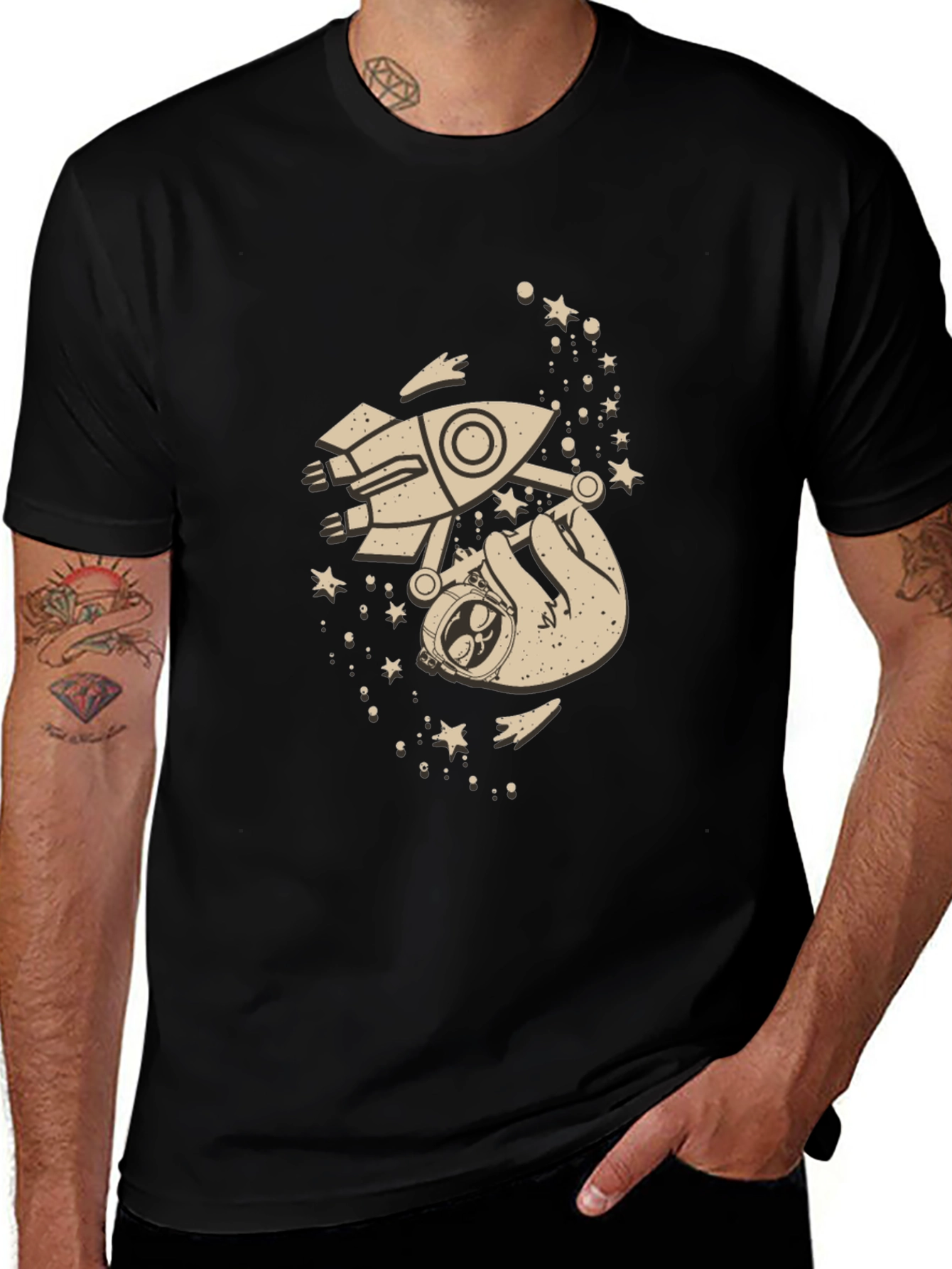 Sloth Astronaut T-Shirt - Space Rocket Tee