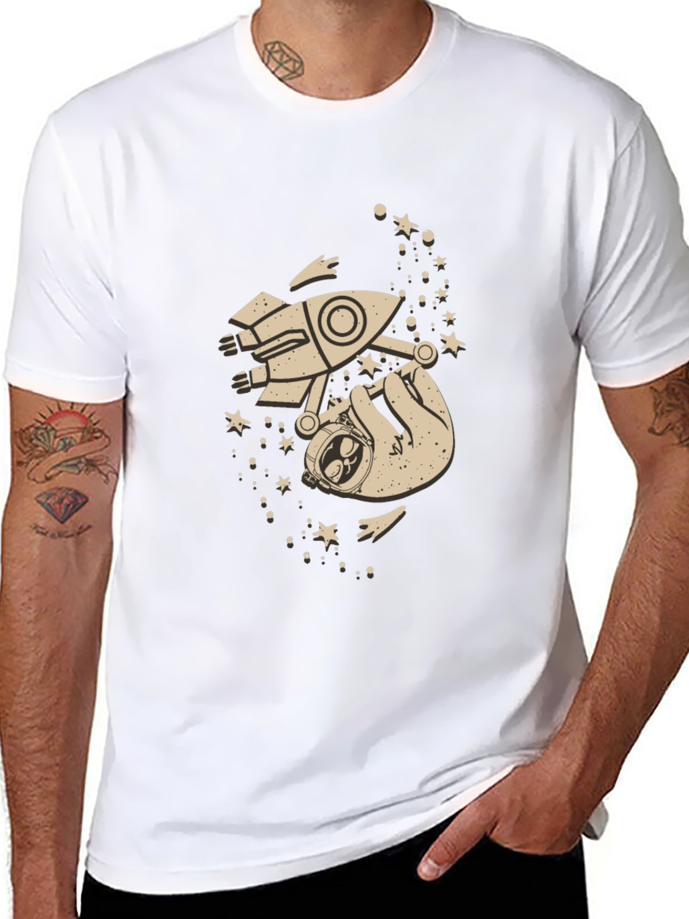 Sloth Astronaut T-Shirt - Space Rocket Tee