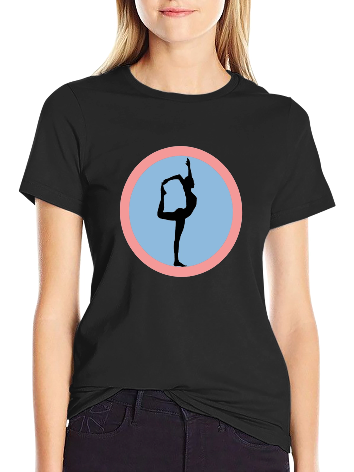 Yoga Pose Graphic Tee - Mens Black T-Shirt