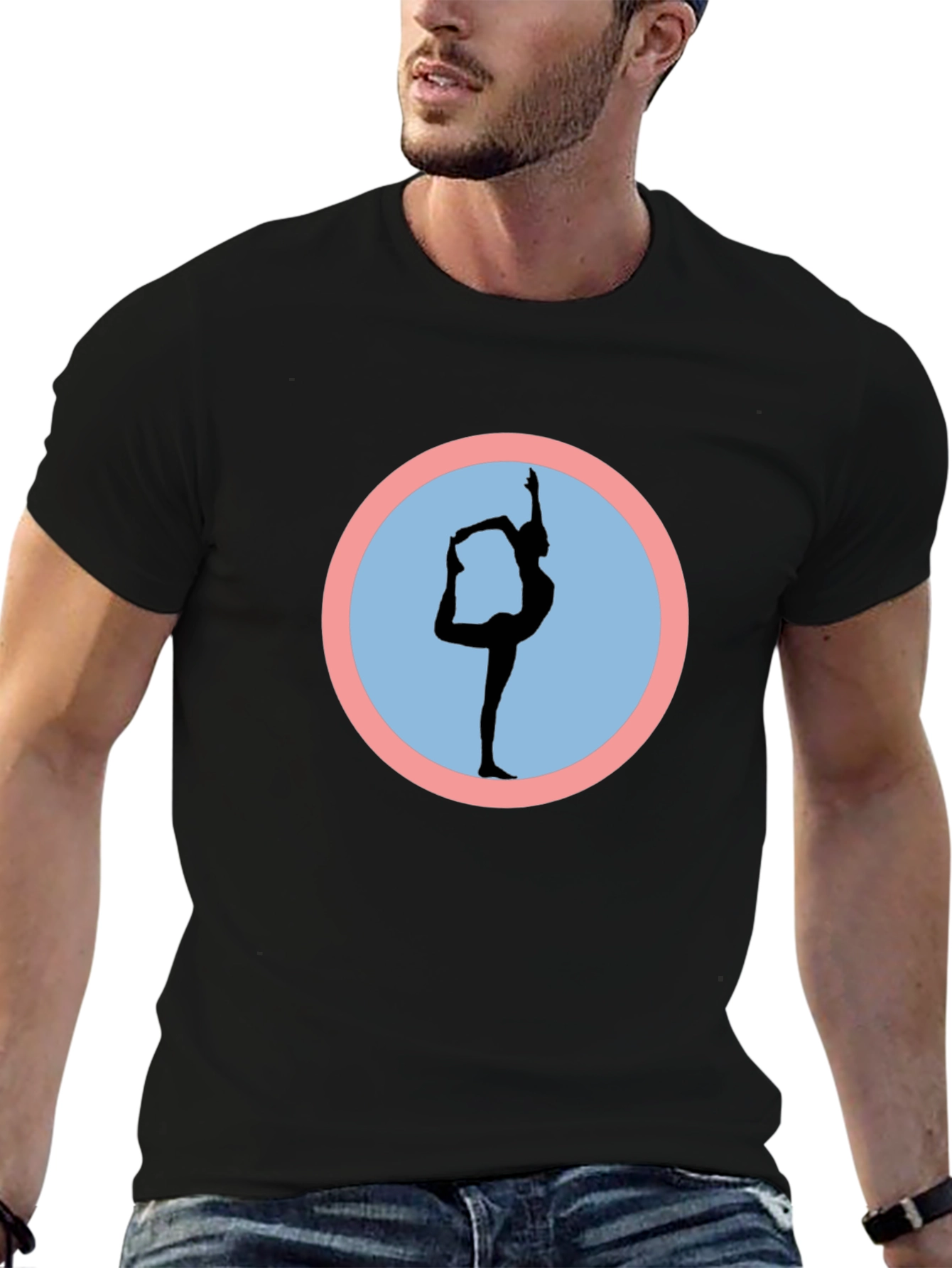 Yoga Pose Graphic Tee - Mens Black T-Shirt