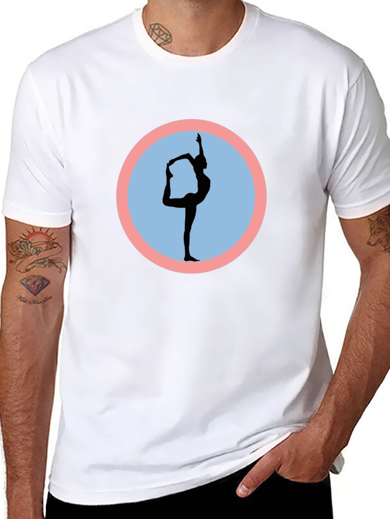 Yoga Pose Graphic Tee - Mens Black T-Shirt